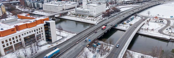 Illustrasjon av Ny E18 forbi Sandvika vil koste 21 milliarder