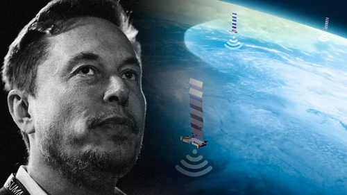 Illustrasjon av Elon Musk-satellittene kan bli en reell trussel mot fibernett i Norge