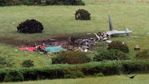 Illustrasjon av Britisk Merlin-helikopter har styrtet