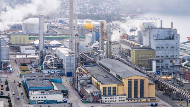 3400 ansatte evakuert ved Herøya Industripark i Porsgrunn på grunn av gasslekkasje