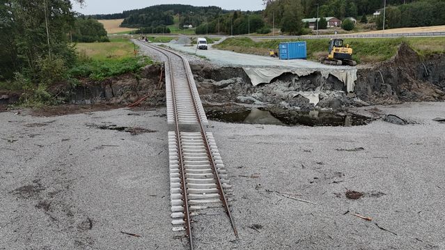 Bane Nor: Ingen alarmer registrert før skredet i Levanger