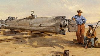 Illustrasjon av Verdens første effektive ubåt virket akkurat lenge nok