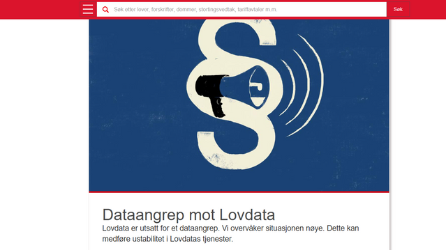Lovdatas nettsider utsatt for dataangrep