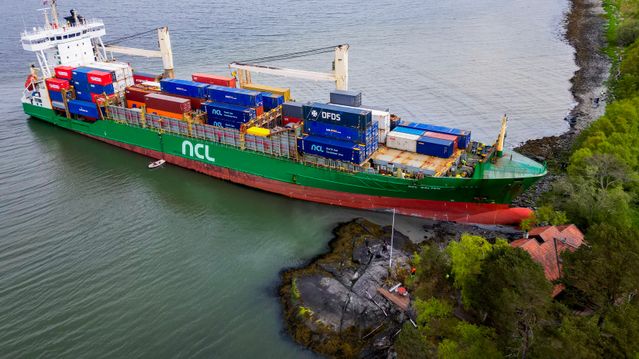 I dag skal skipet fjernes: – Kan føre til ytterligere skred