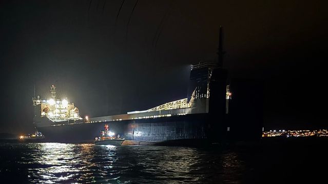 Skip med norske våpen grunnstøtte på vei til Polen