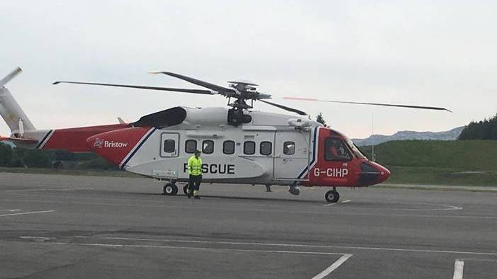 Sikorsky S-92A SAR på plass på Flesland.