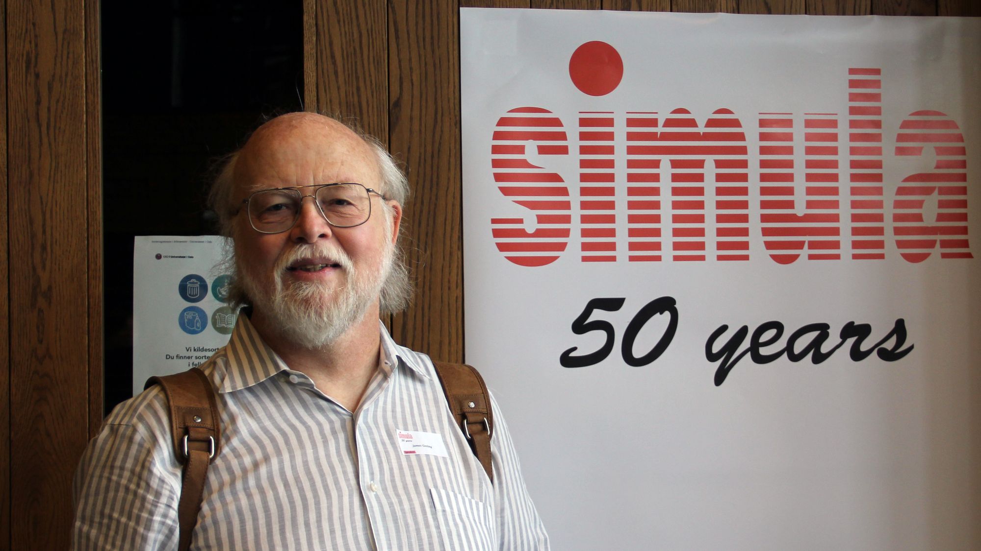 James Gosling i forbindelse med feiringen av 50-årsjubileet til Simula ved Institutt for informatikk ved Universitetet i Oslo.