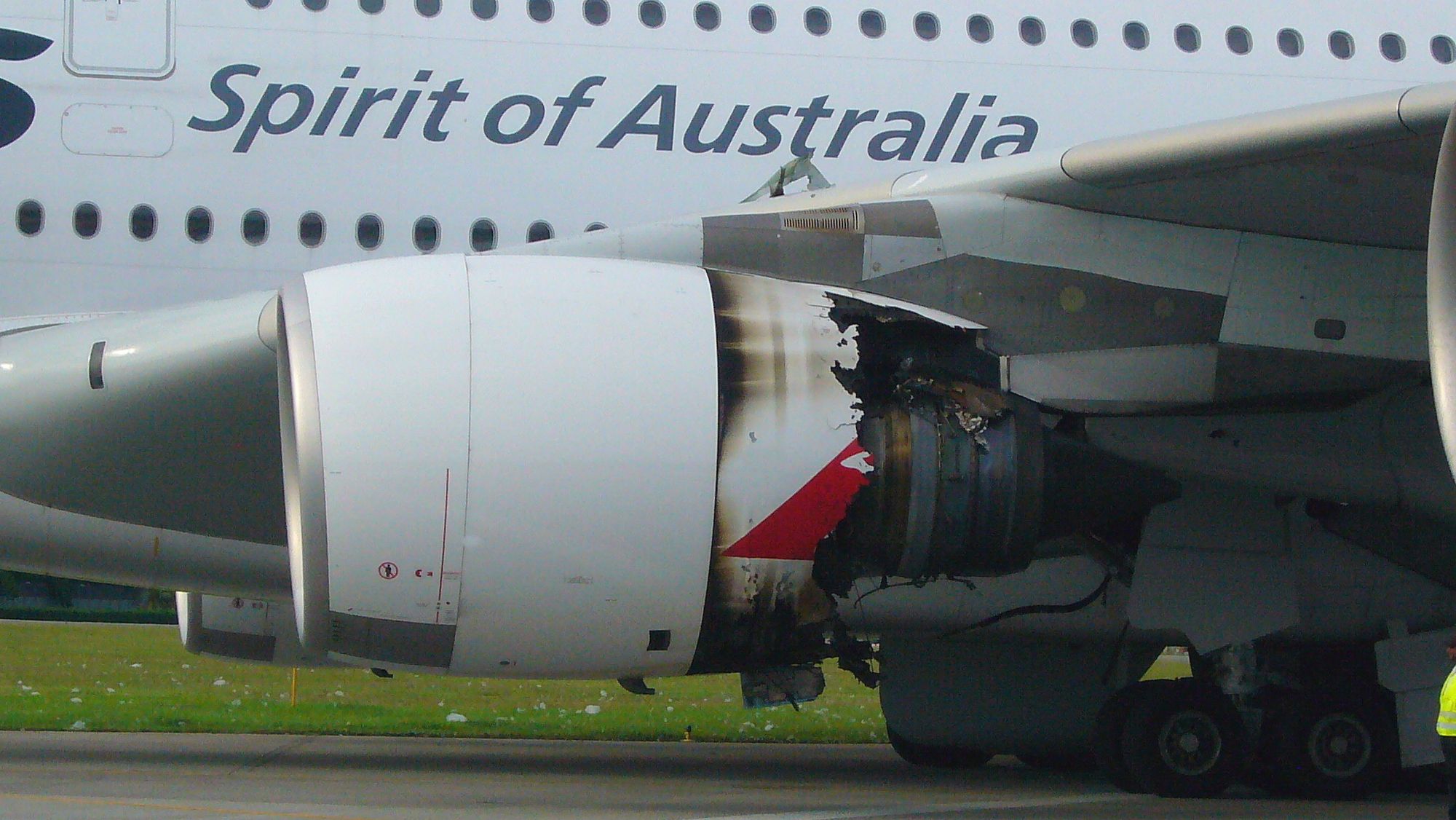 Slik så Rolls-Royce Trent 972-84-motoren ut etter nødlandingen.