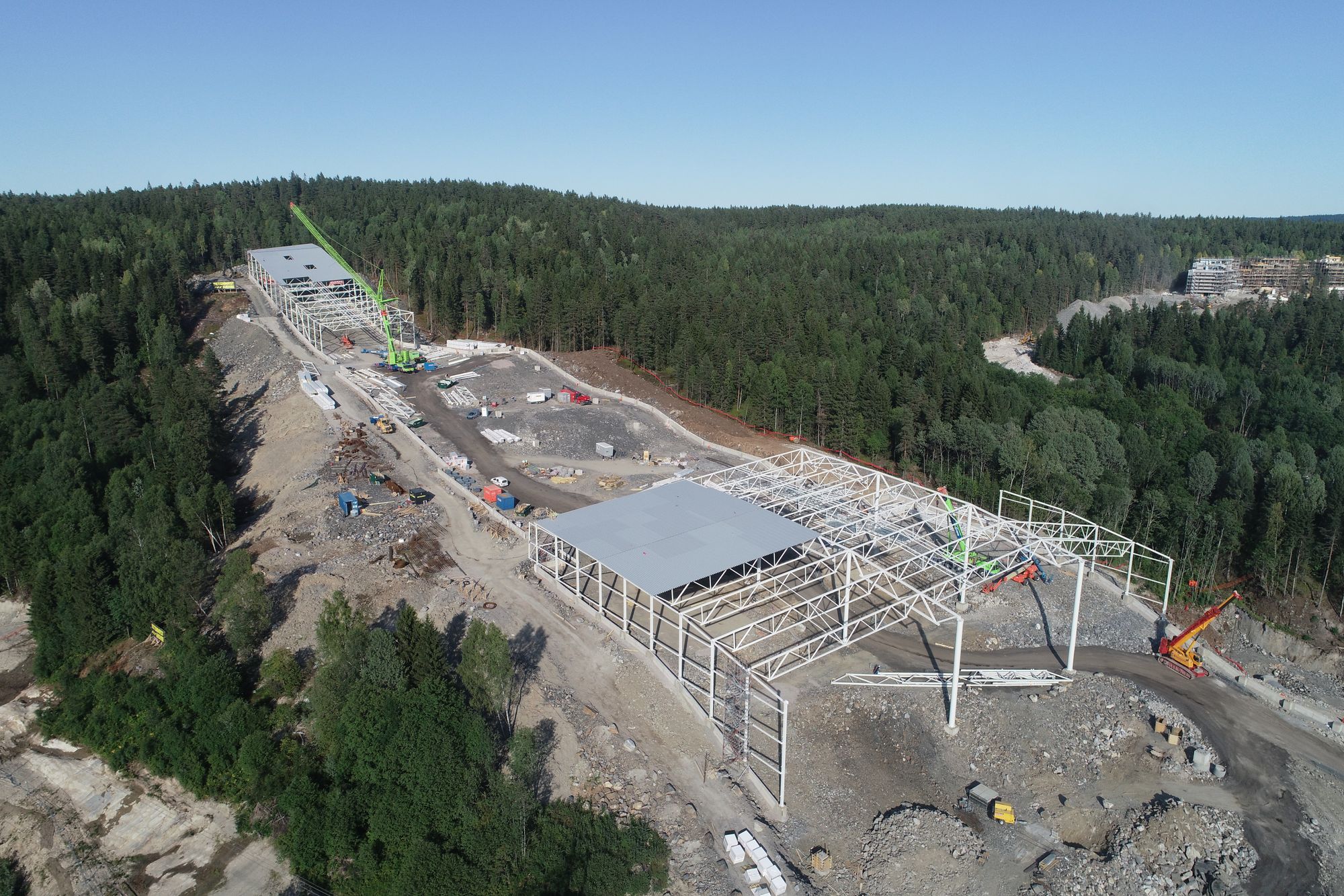 Grunnen under den nye innendørs skihallen på Lørenskog utenfor Oslo.