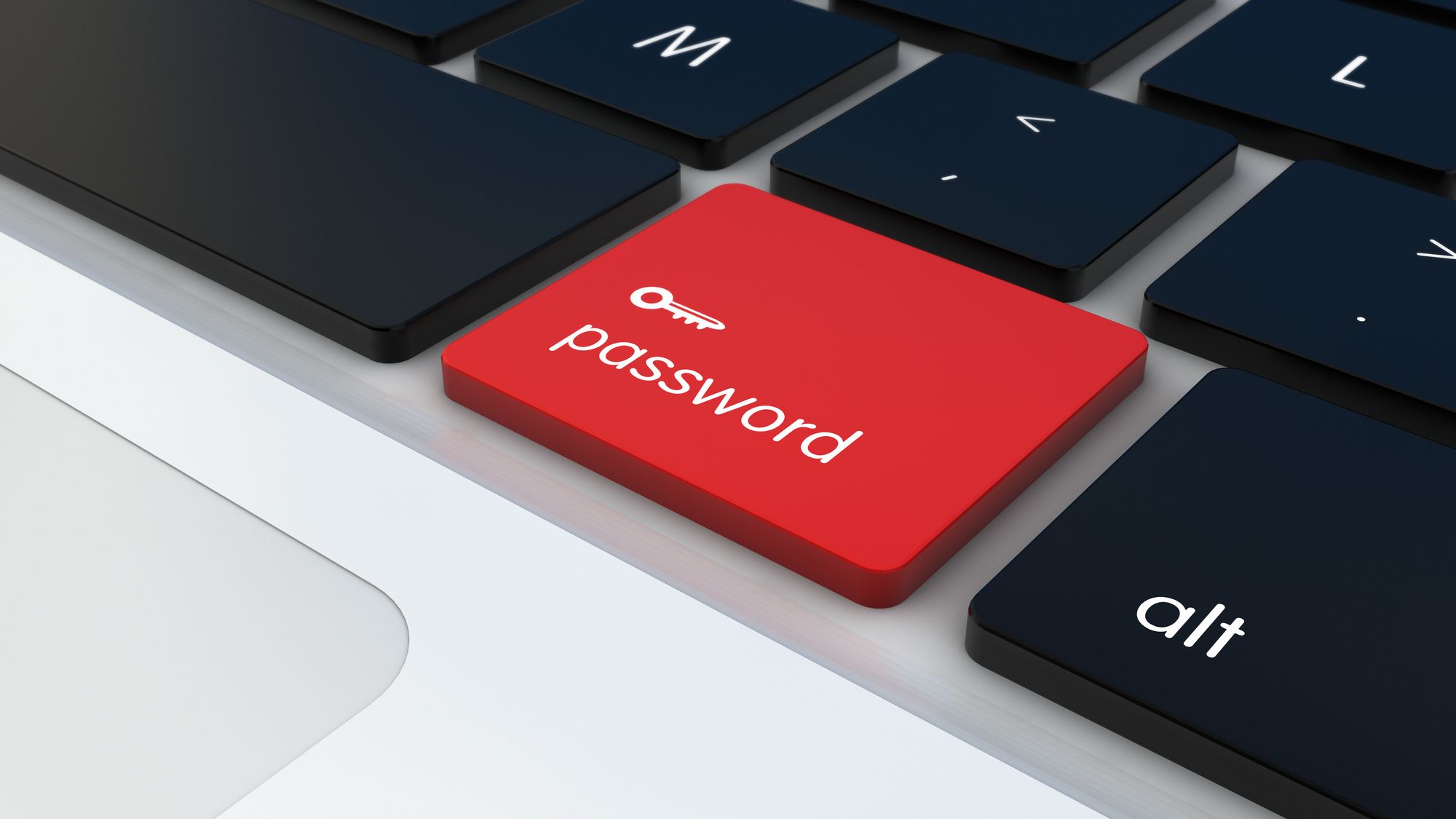 security concept: password button on a keyboard
