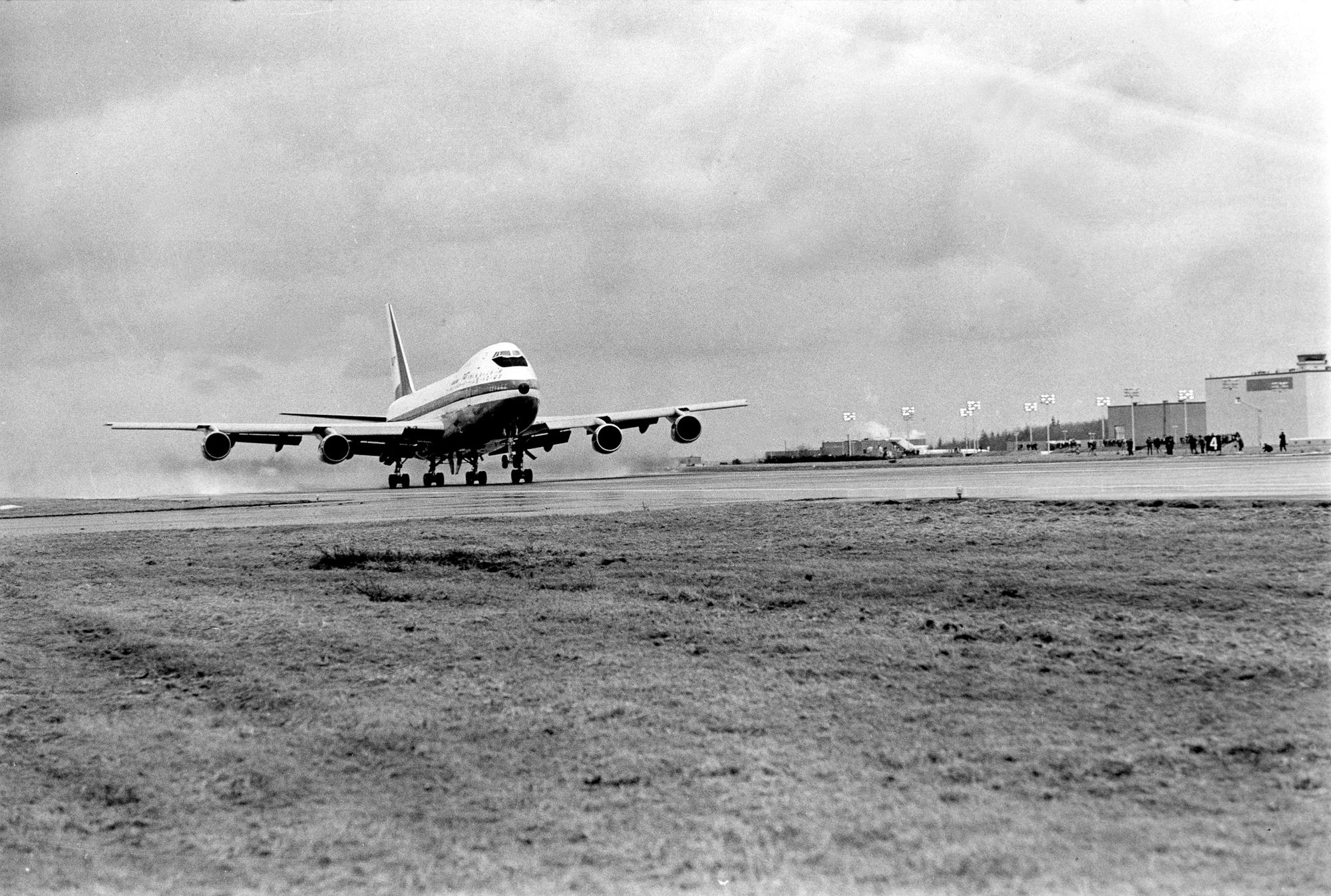 Boeing 747-100-prototypen tar av fra Everett søndag 9. februar 1969.