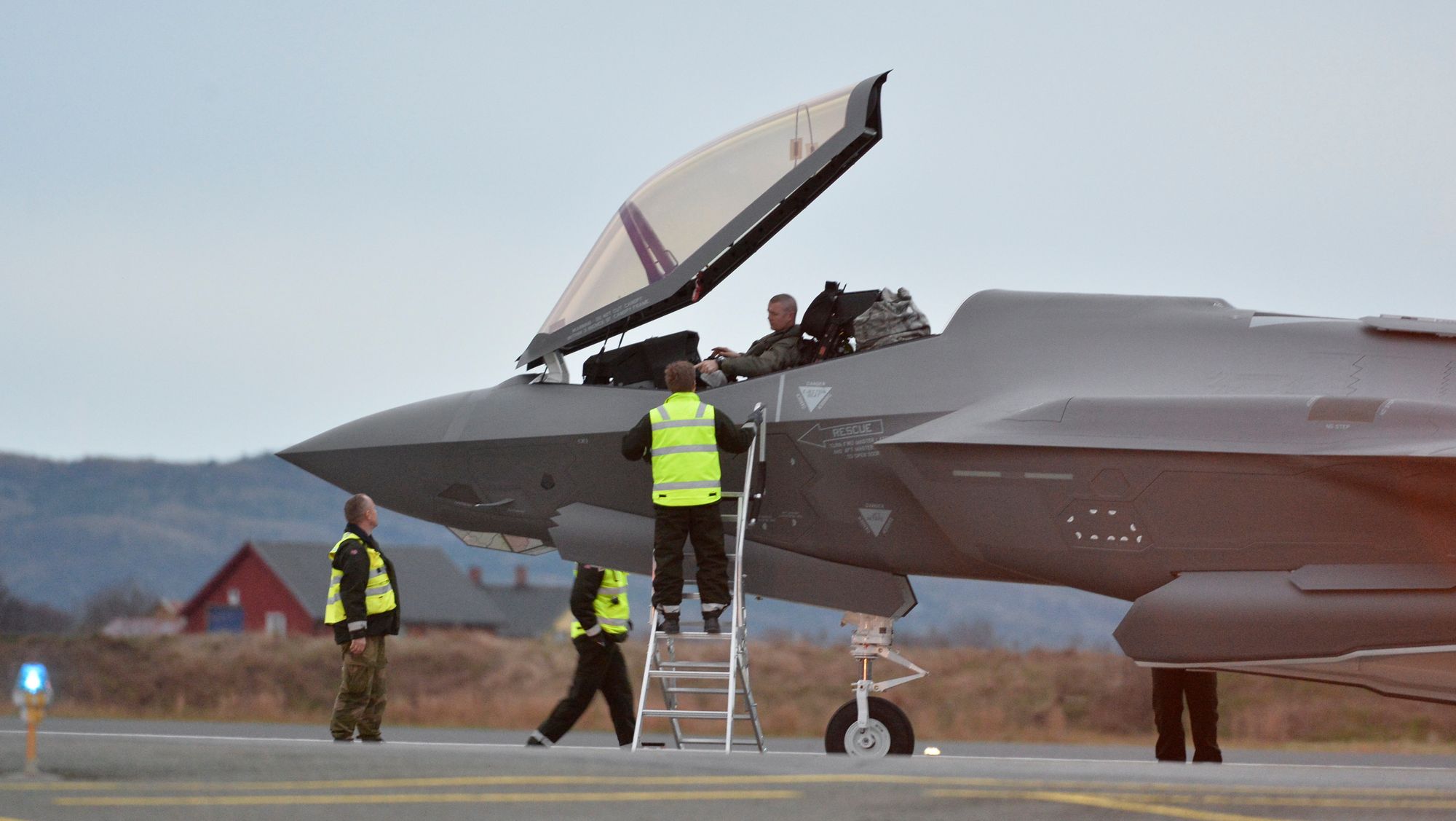 Et F-35-flyene som landet på Ørland i november 2017.