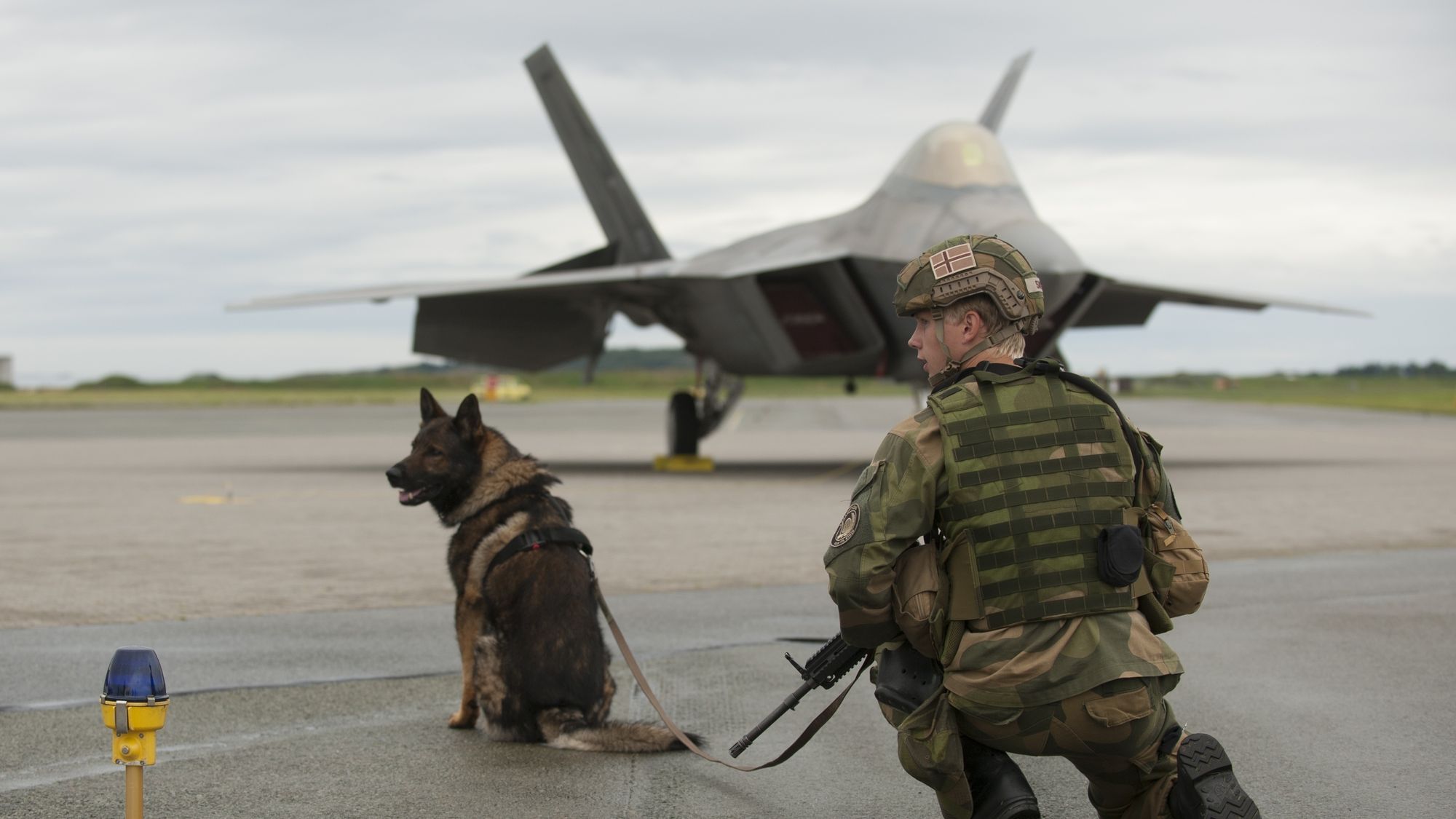 F-22A Fra US Air Force på Ørland flystasjon i august 2018.