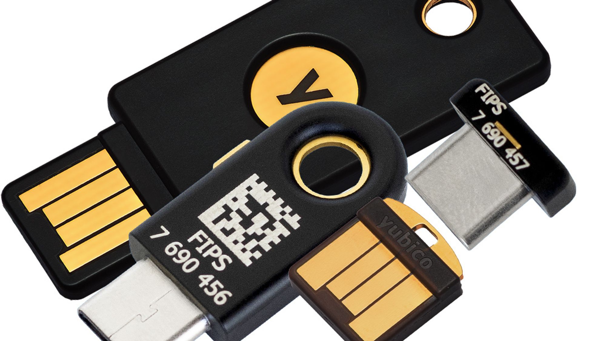 De fire ulike YubiKey FIPS-modellene som er berørt av sikkerhetssvakheten.