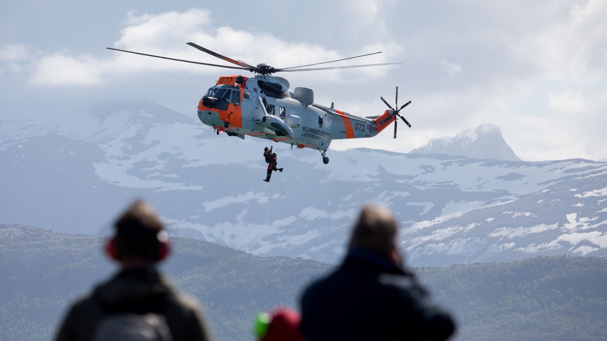 Sea King-demonstrasjon på åpen dag på Bodø flystasjon under øvelsen ACE 2019.