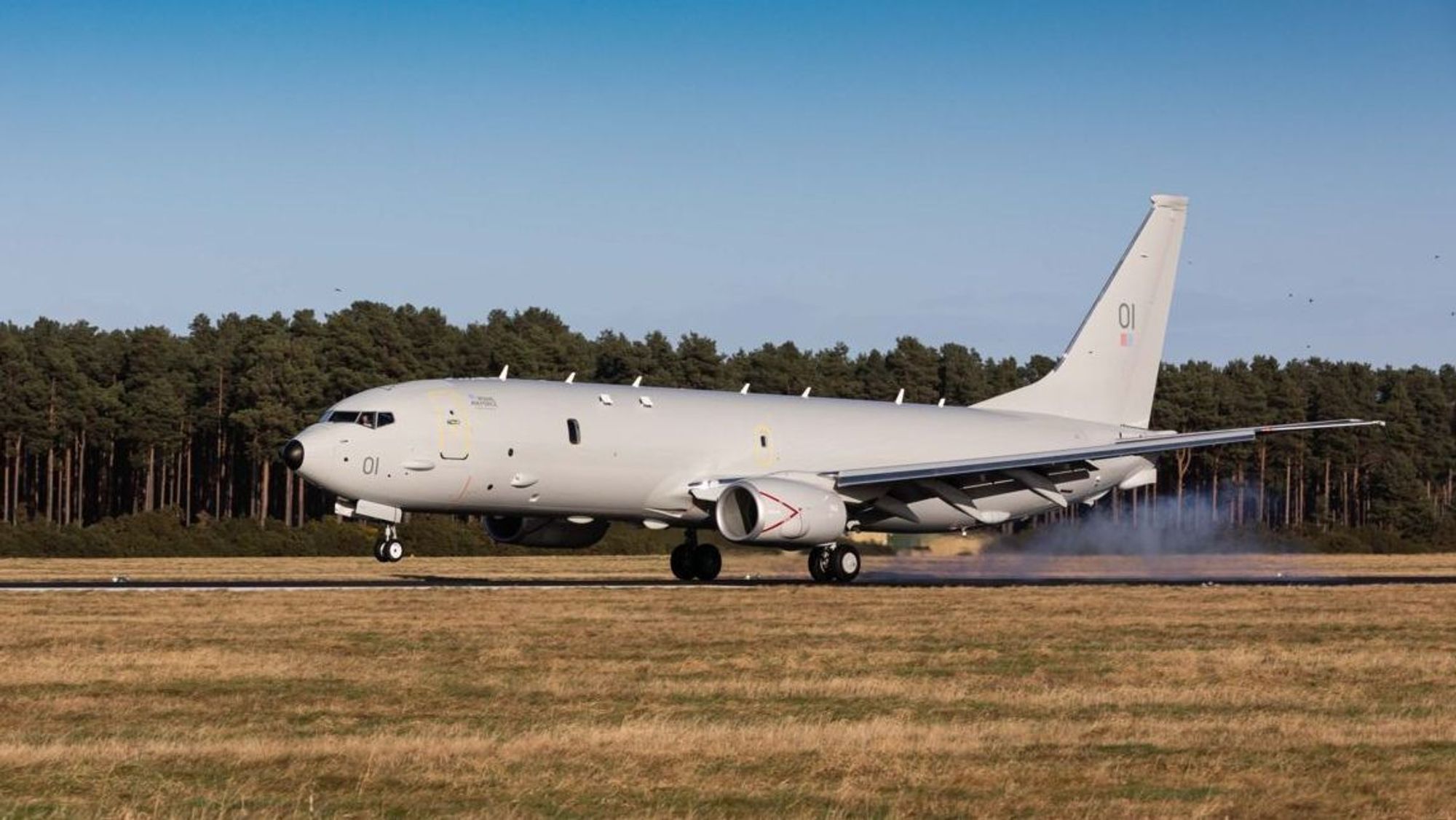 RAFs første P-8A, «Pride of Moray», landet på Kinloss Barracks tirsdag.