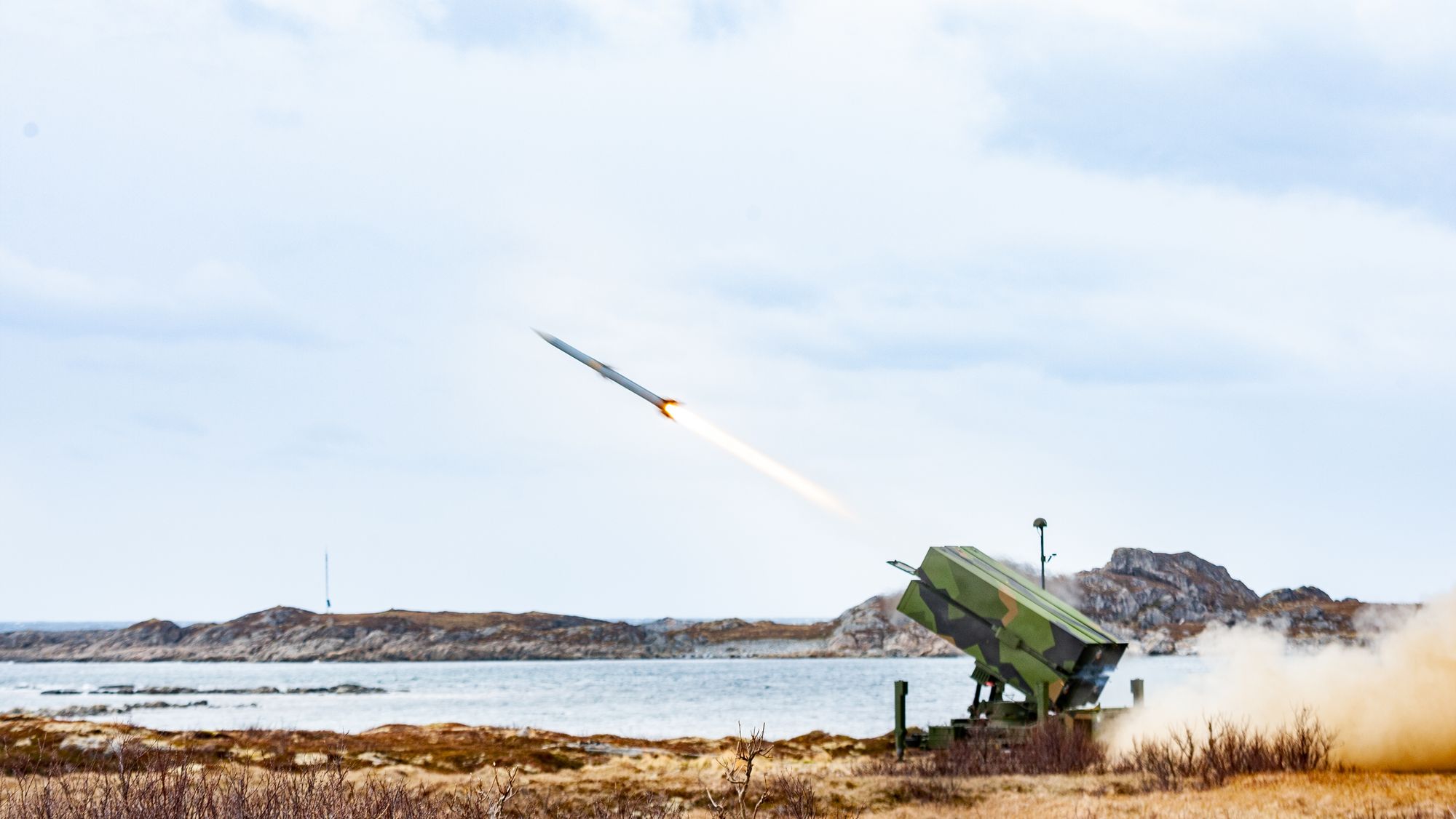 Luftvernartilleribataljonen (LvBn) fra Ørlandet skyter med NASAMS III-luftvern på Andøya i 2019.