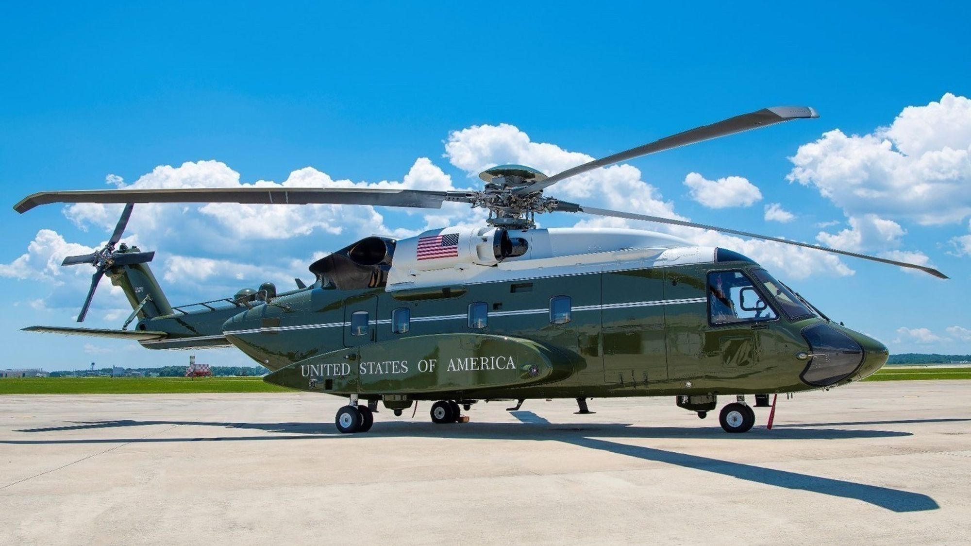 Sikorsky VH-92A-helikopter på Naval Air Station, Patuxent River.