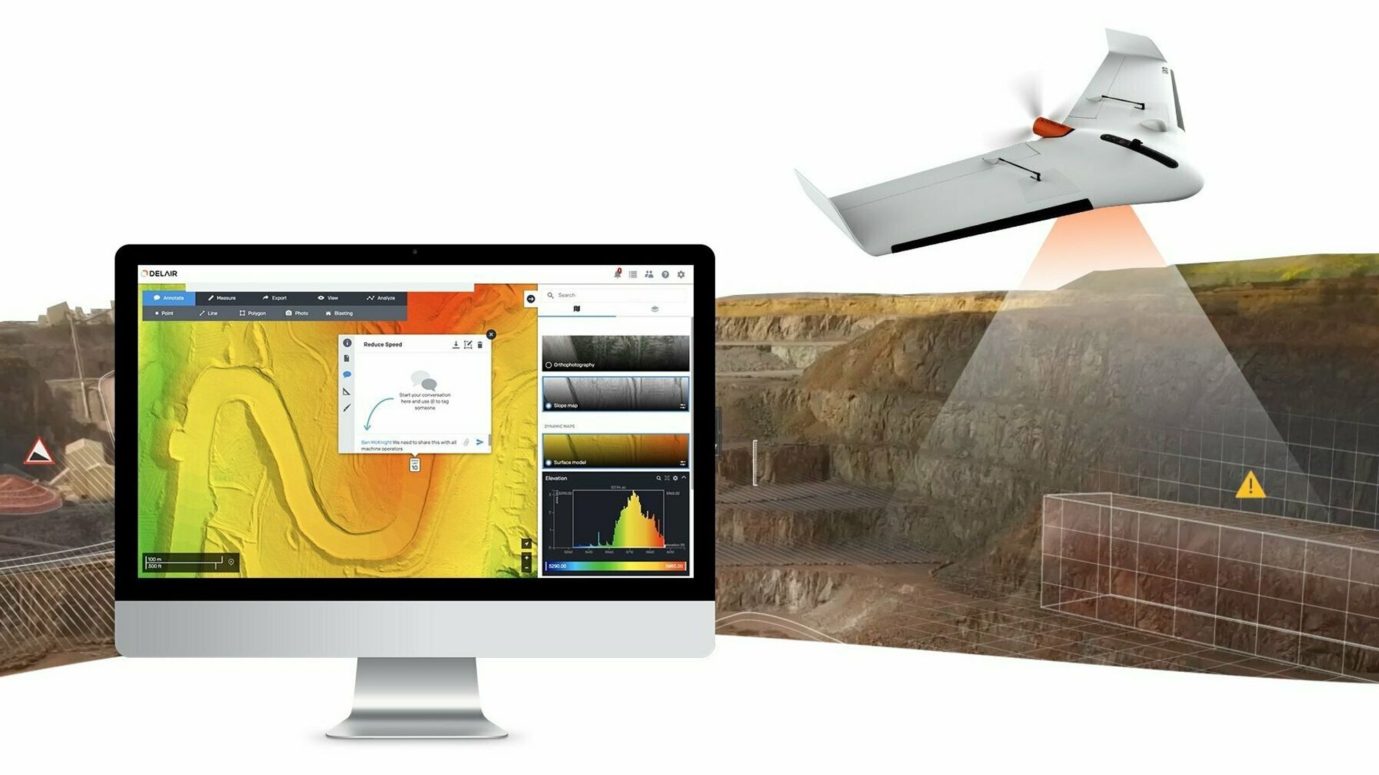 Droner som denne samler detaljerte sanntidsdata fra vinmarkene, som prosesseres slik at vinbøndene får full oversikt over mikroklimaet og mulige trusler for sunn utvikling av druene.