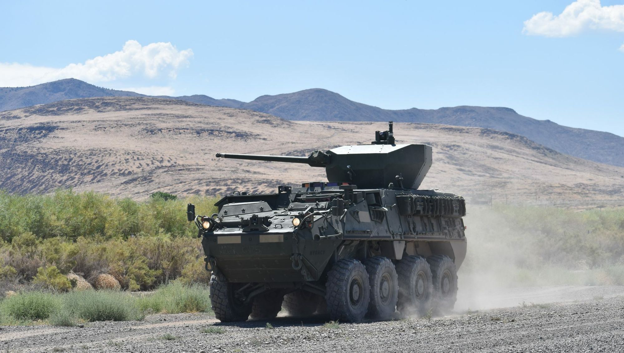 Stryker PPK med ubemannet Samson-tårn utviklet av Oshkosh og Rafael.