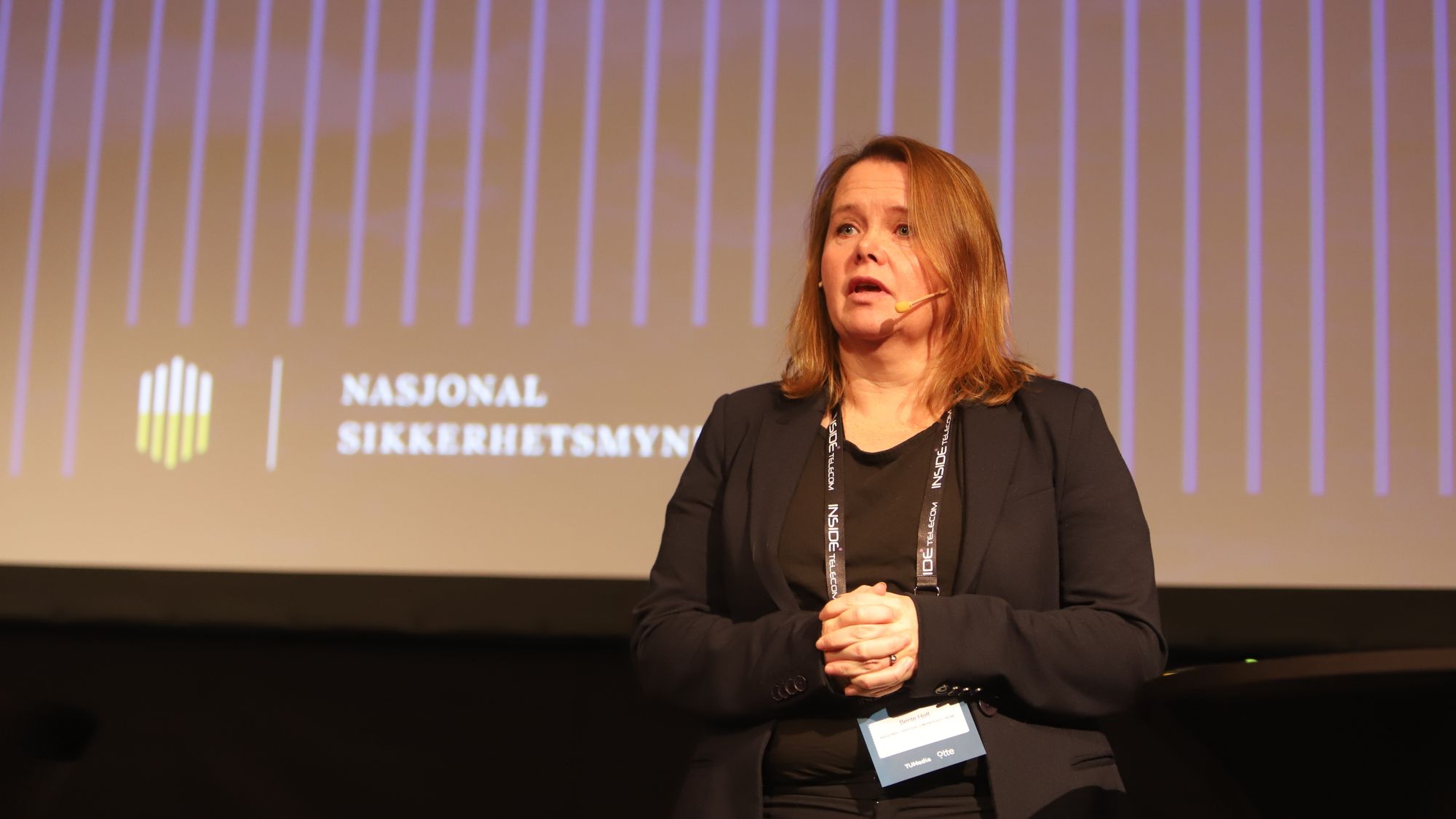 Bente Hoff, direktør for Nasjonalt cybersikkerhetssenter (NCSC), under Inside Telecom-konferansen torsdag. 