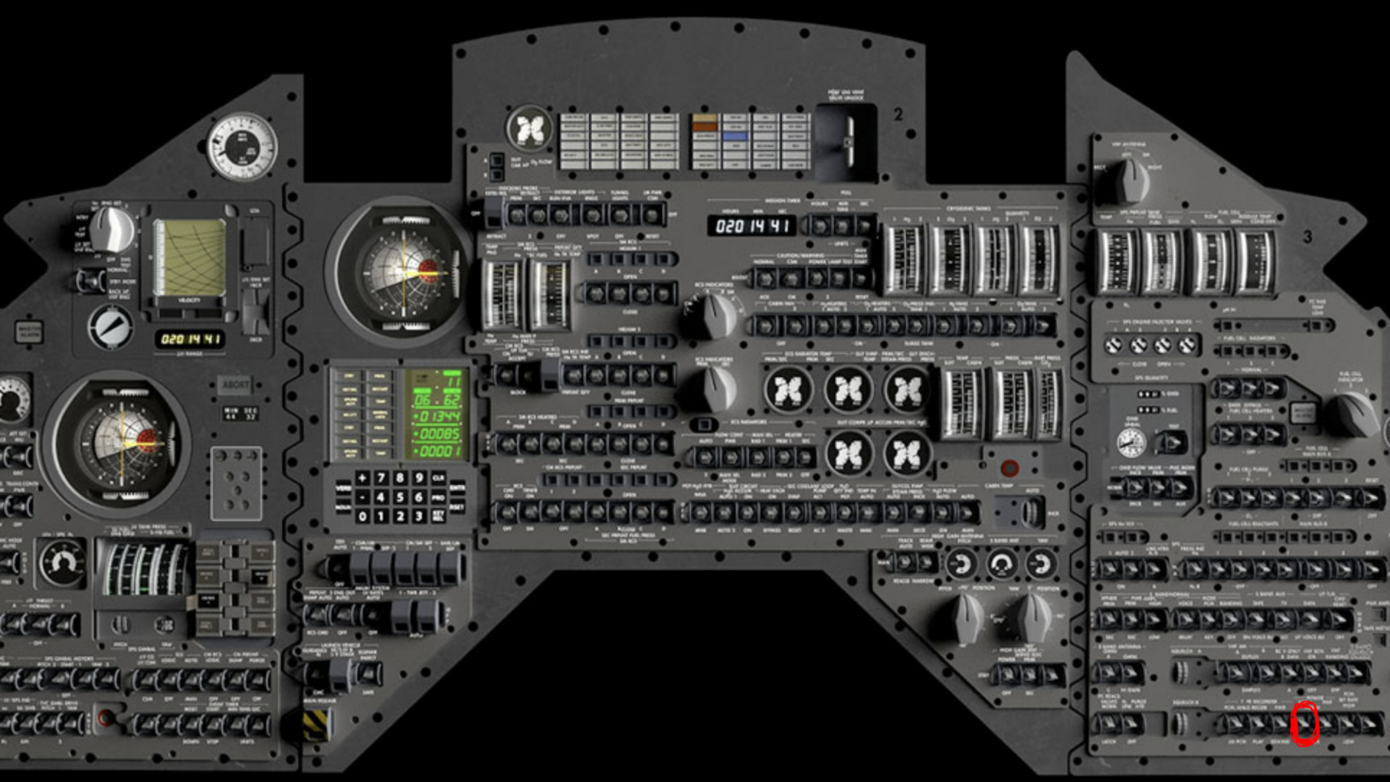 Kommandomodulen hadde et komplisert instrumentpanel, og det var bare Alan Bean som husket hvor bryteren var.