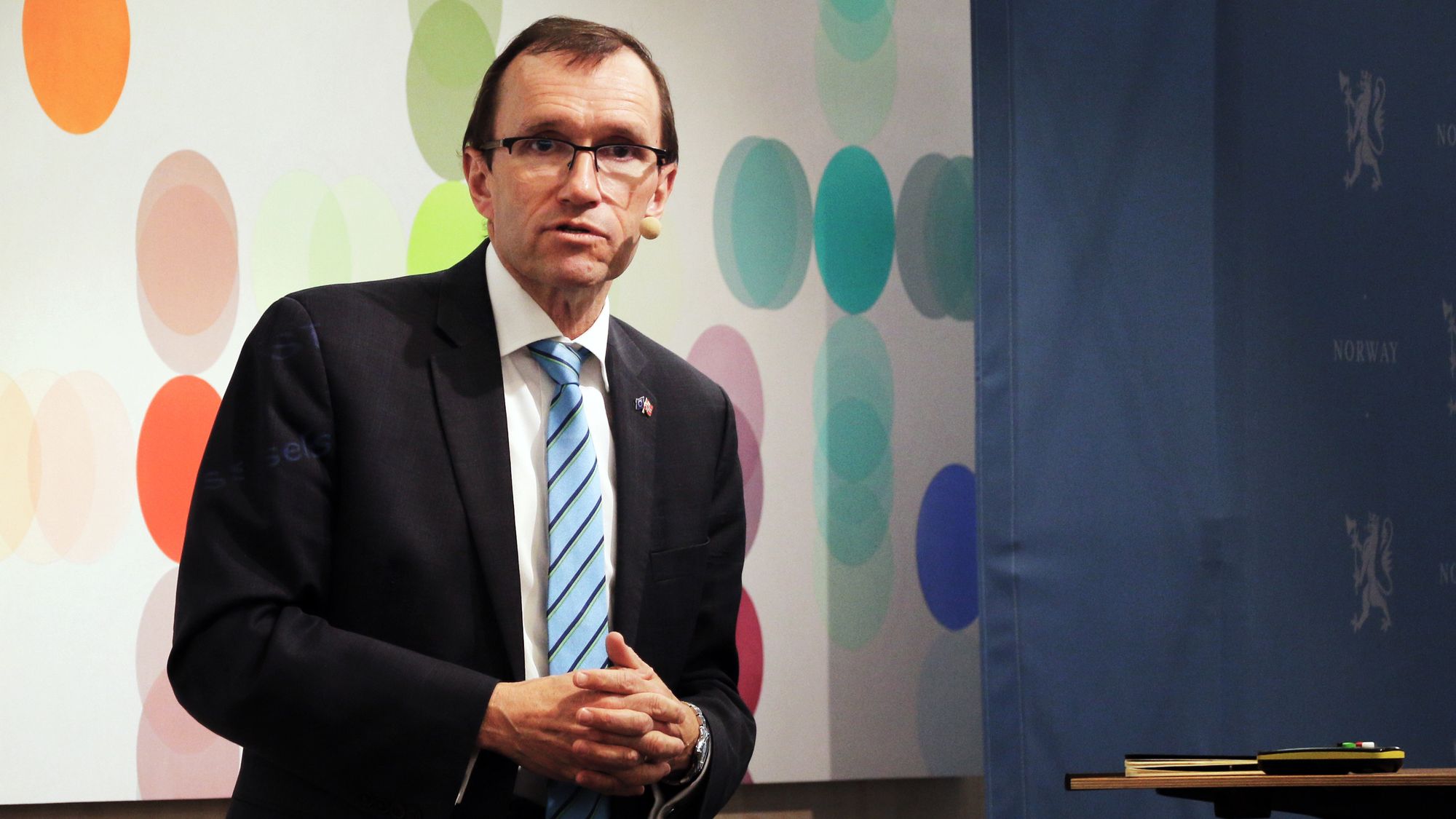 Klima- og miljøminister Espen Barth Eide var i Brussel torsdag og deltok blant annet på et seminar om grønn skipsfart. (Foto: Norges EU-delegasjon)