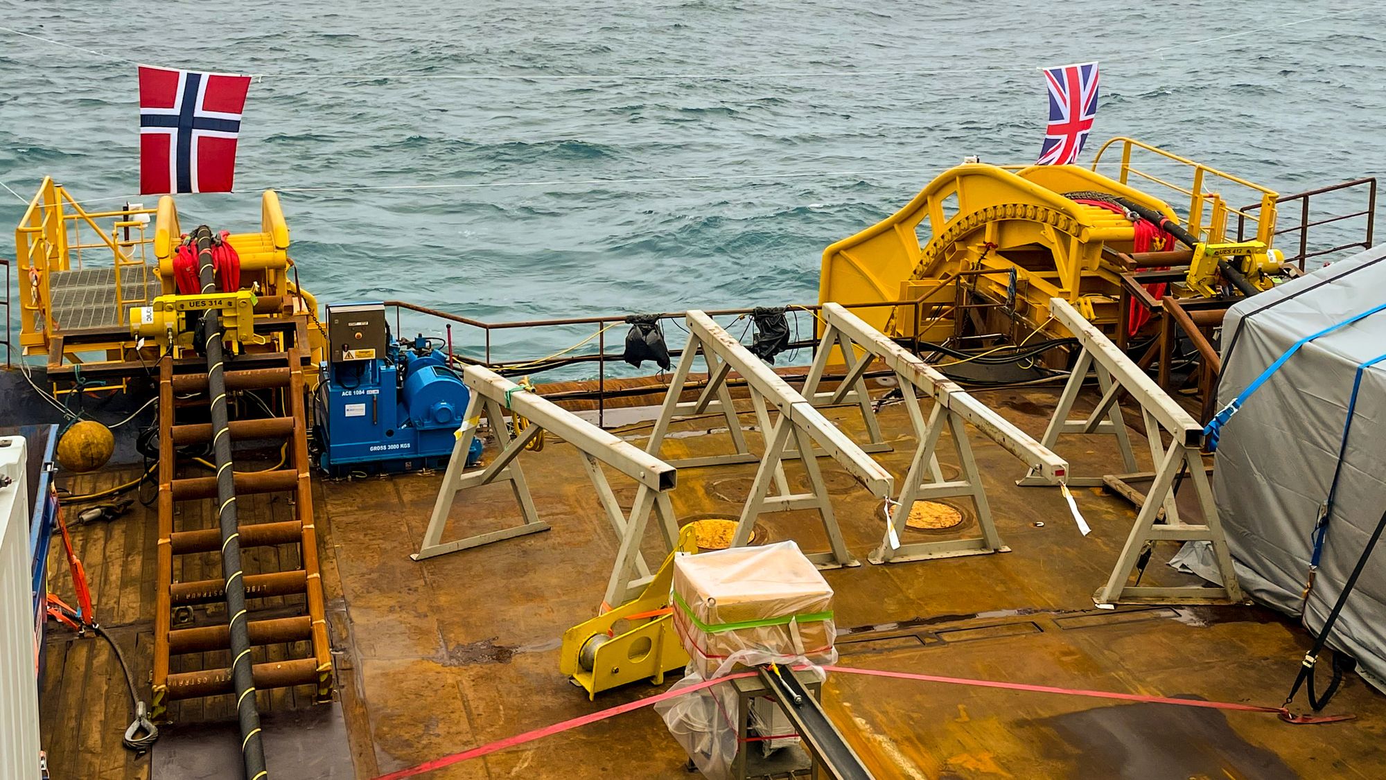 Arkivfoto: Her kobles den norske og engelske delen av North Sea Link sammen.