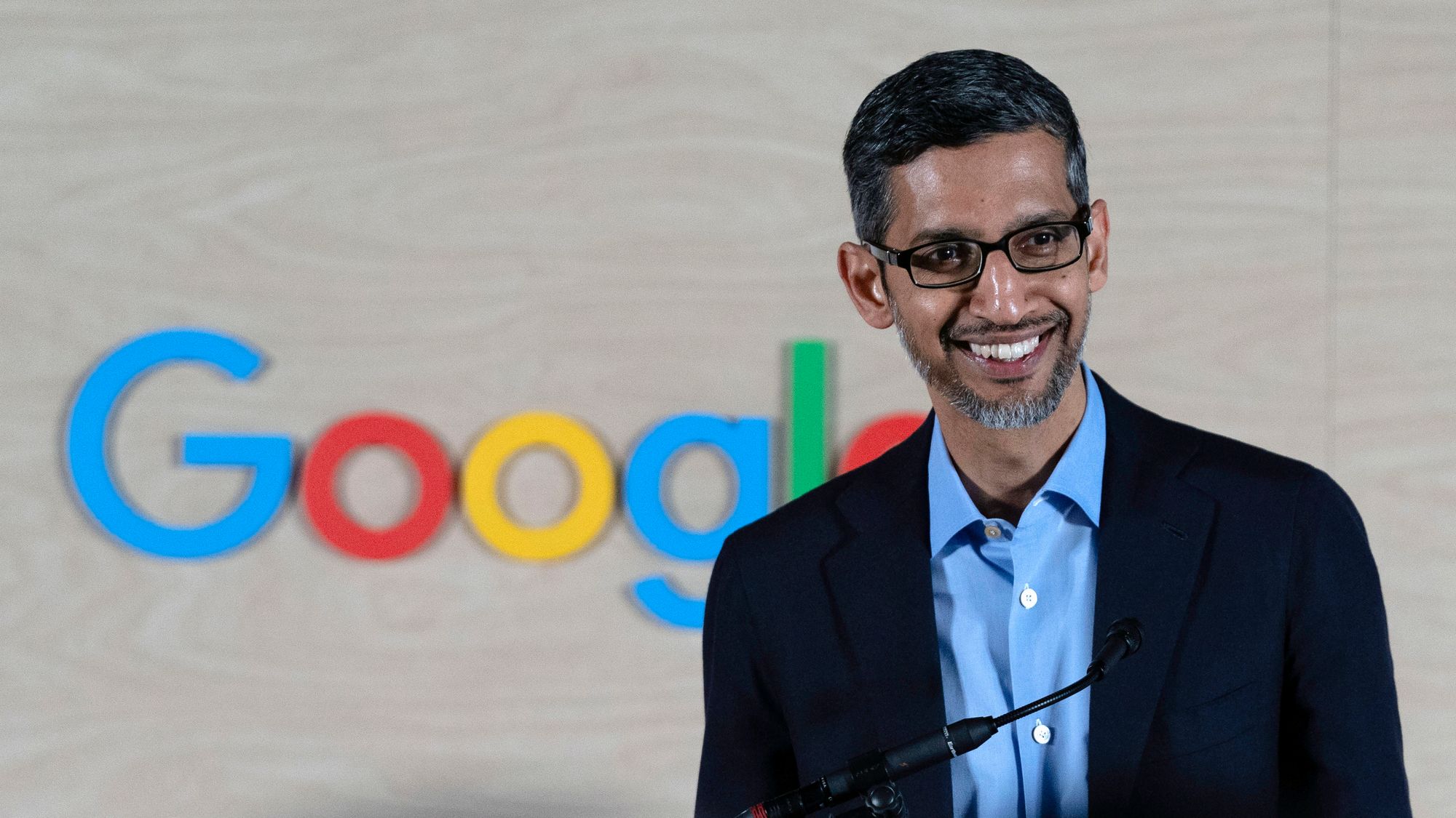 Gemini er navnet på Googles ferske ChatGPT-konkurrent. Dette er toppsjefen Sundar Pichai.