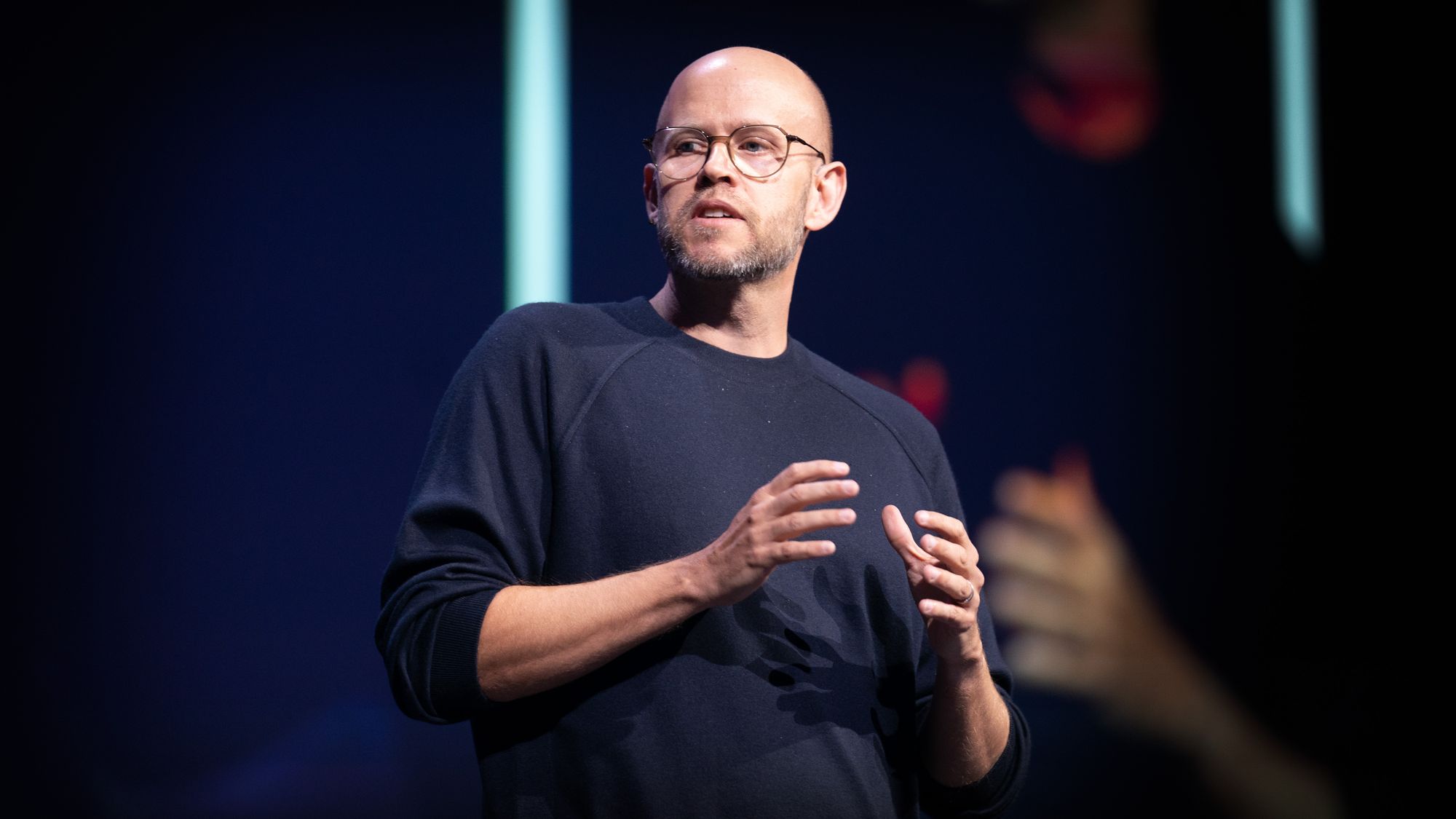 Spotify-gründer Daniel Ek under NHOs årskonferansen i 2024.