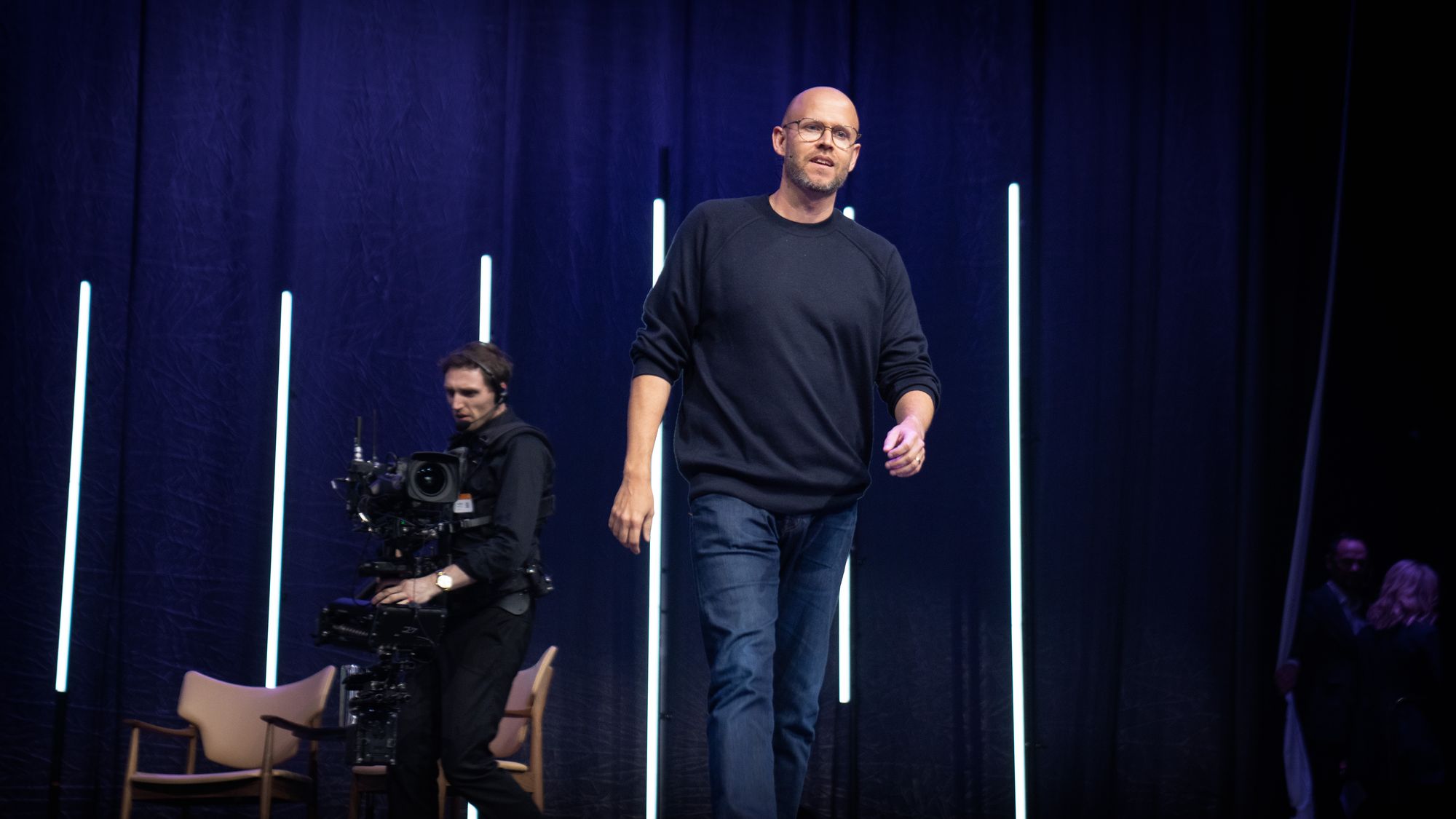Spotify-gründer Daniel Ek under NHOs årskonferansen i 2024.