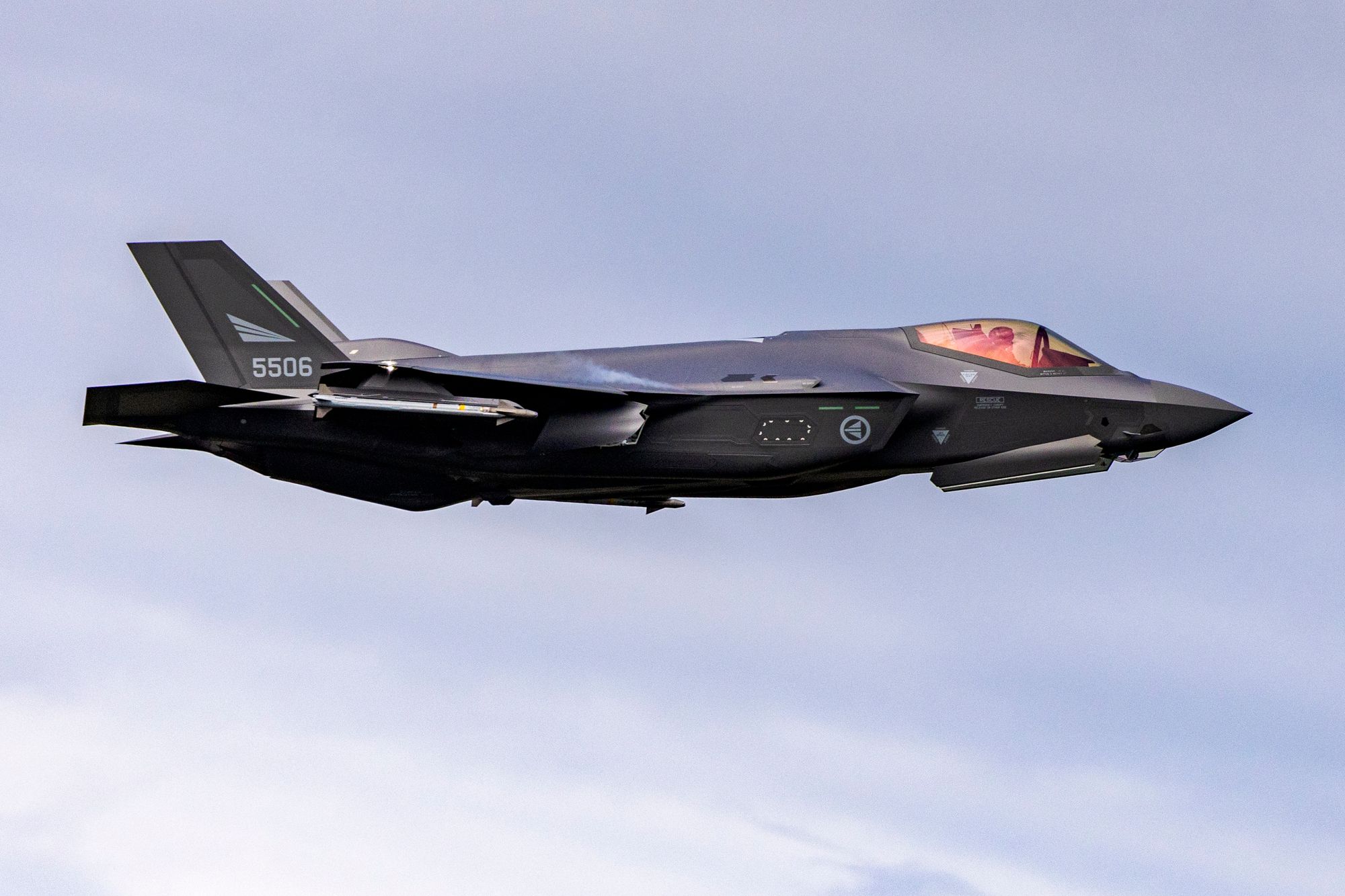 Norsk F-35 under takeoff fra Ørland.