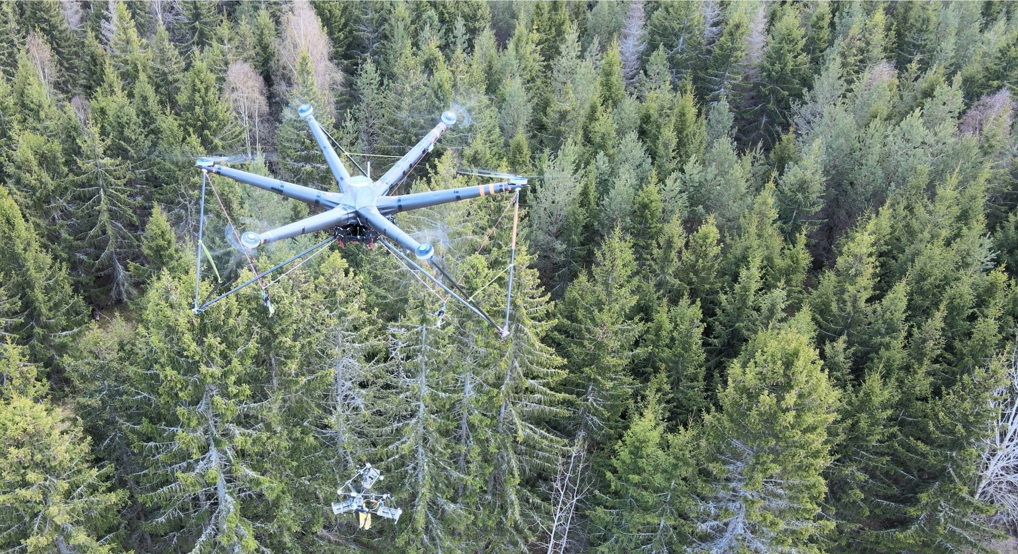 Prototypen av dronen, som er på 6,2 meter i diameter.