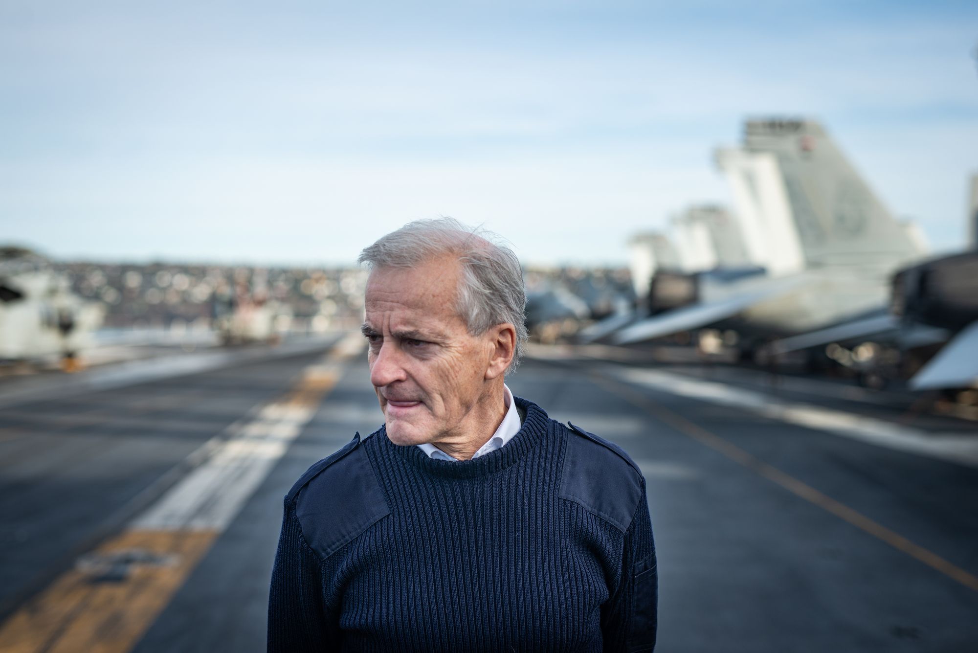 Statsminister Jonas Gahr Støre på USS Harry S. Truman 2. november 2024.