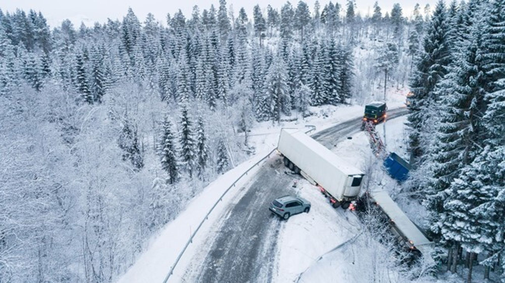 16. januar 2024 kolliderte to vogntog på E39 ved Heim i Trøndelag.