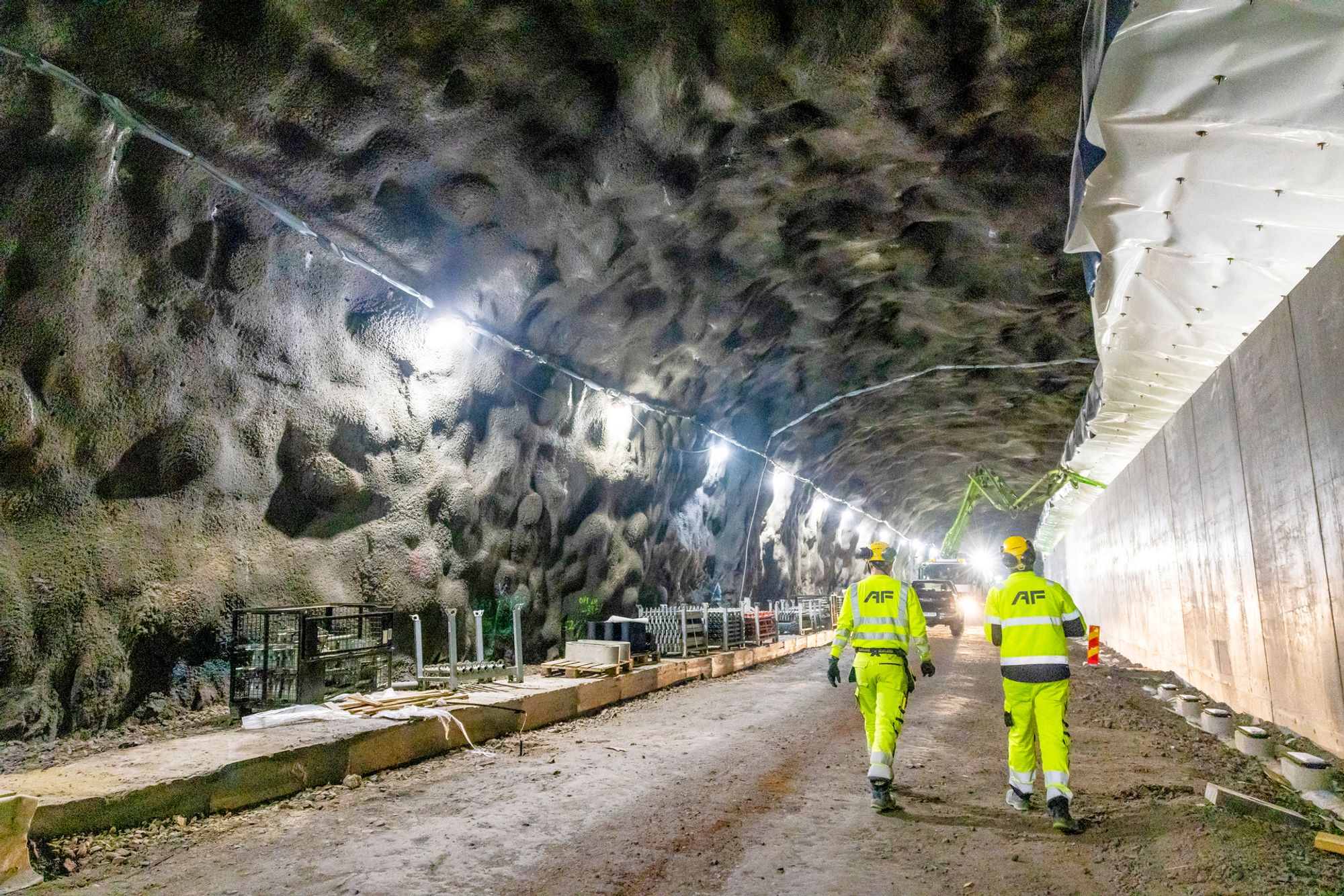 Fra AFs tunnelarbeider under Lovö ved Stockholm.