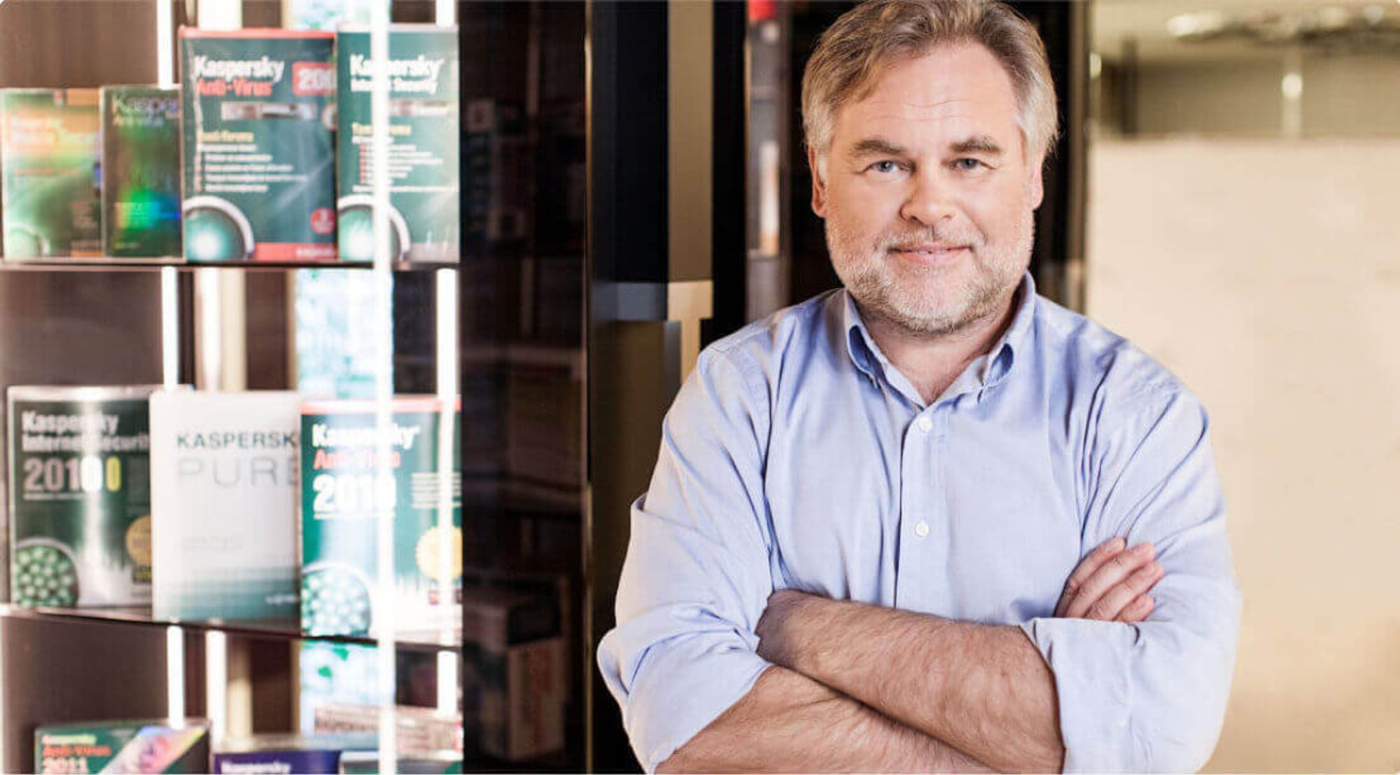 Kaspersky Labs, her ved sjef og grunnlegger Eugene Kaspersky, møter fremdeles stor skepsis blant vestlige myndigheter.