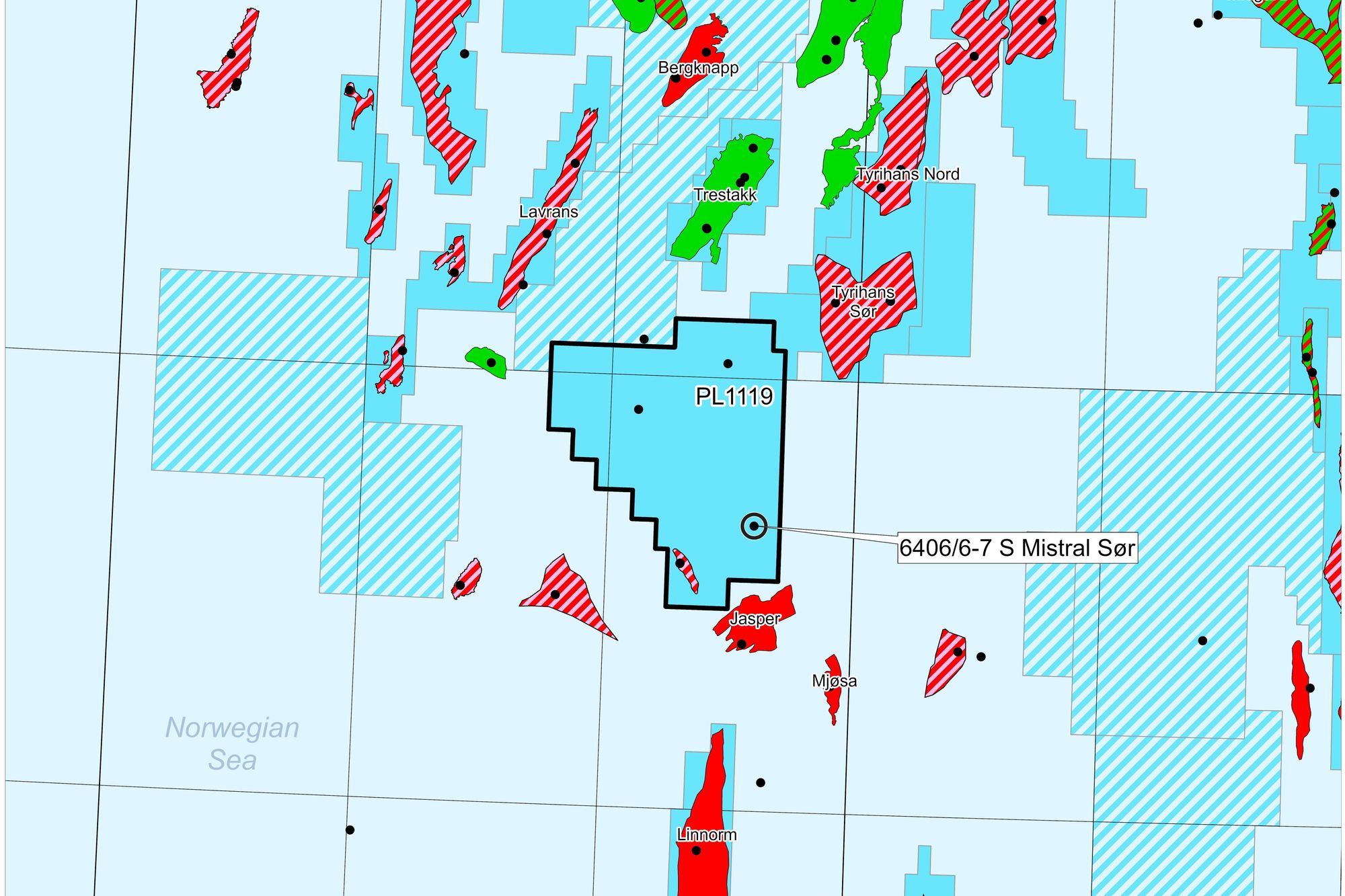 Equinor har funnet gass i Mistral Sør, i Halten-området, sør i Norskehavet. 