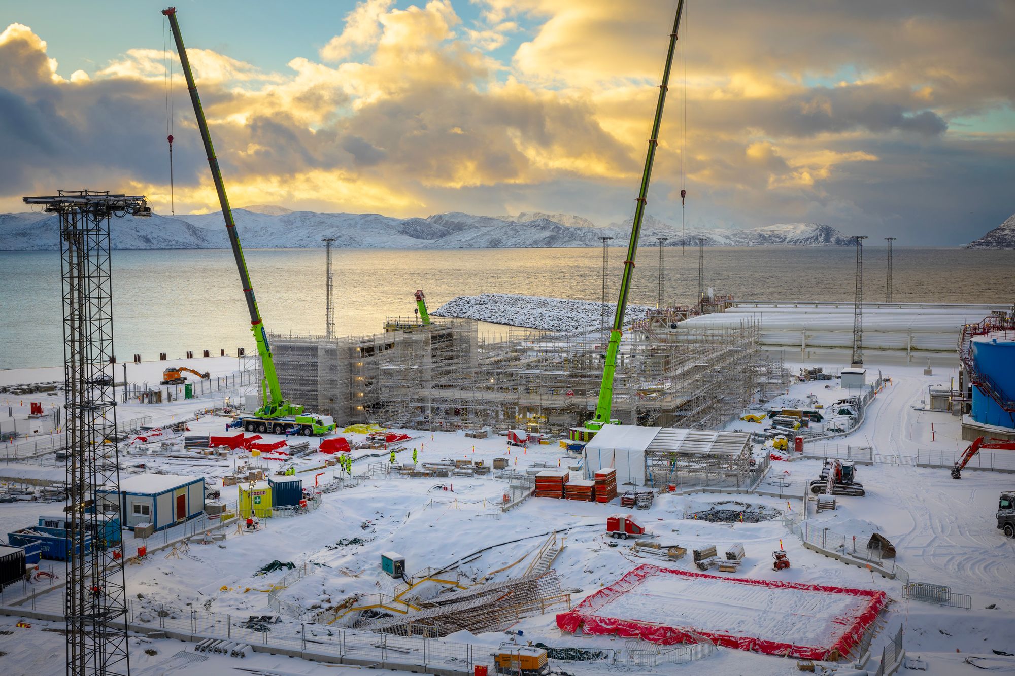 Snøhvit Future-prosjektet er halvferdig. Det skal både elektrifisere anlegget og øke utvinningen. Bildet er fra februar i år.