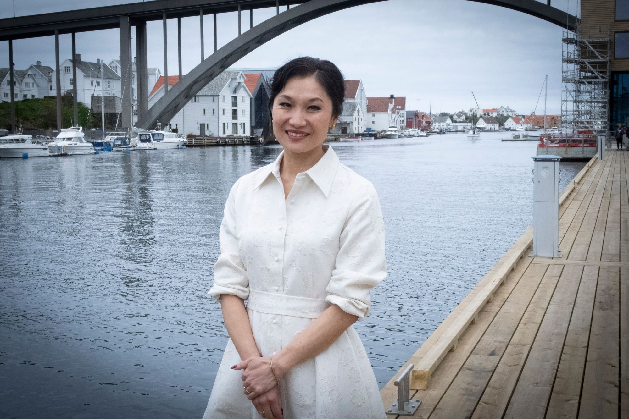 Den gang konstituert direktør for tele i Lyse-konsernet, Kristin Dahle Larsen, fotografert i Haugesund 29. april 2025. Nå har hun fått jobben permanent.