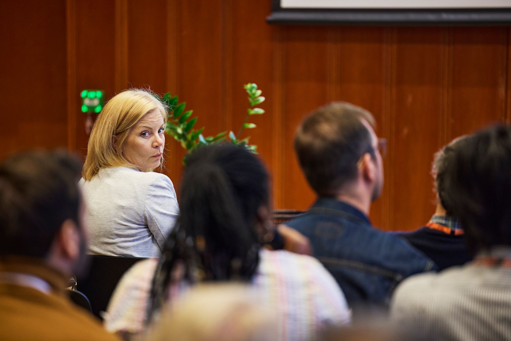 Forskningsminister Sigrun Aasland vil flytte viktige data fra USA. Her avbildet under denne ukens konferanse om kvanteteknologi i Oslo.