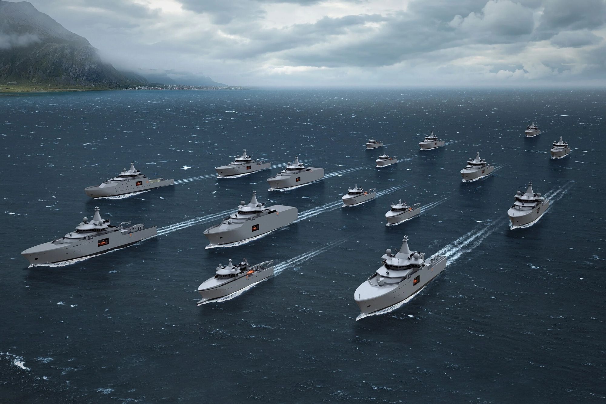 Sjøforsvaret skal bestille inntil 28 nye fartøyer til blant annet indre og ytre kystvakt. Kongsberg-Gruppen er blant de norske aktørene som har utviklet et slikt konsept.