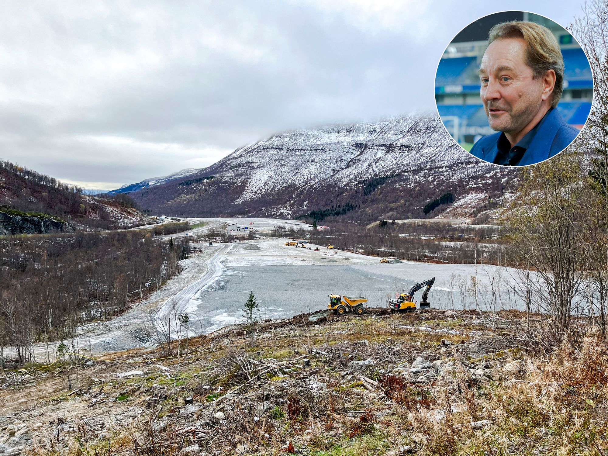 På denne tomten i Kvandal skal Aker bygge nytt datasenter. De kaller det en KI-fabrikk.