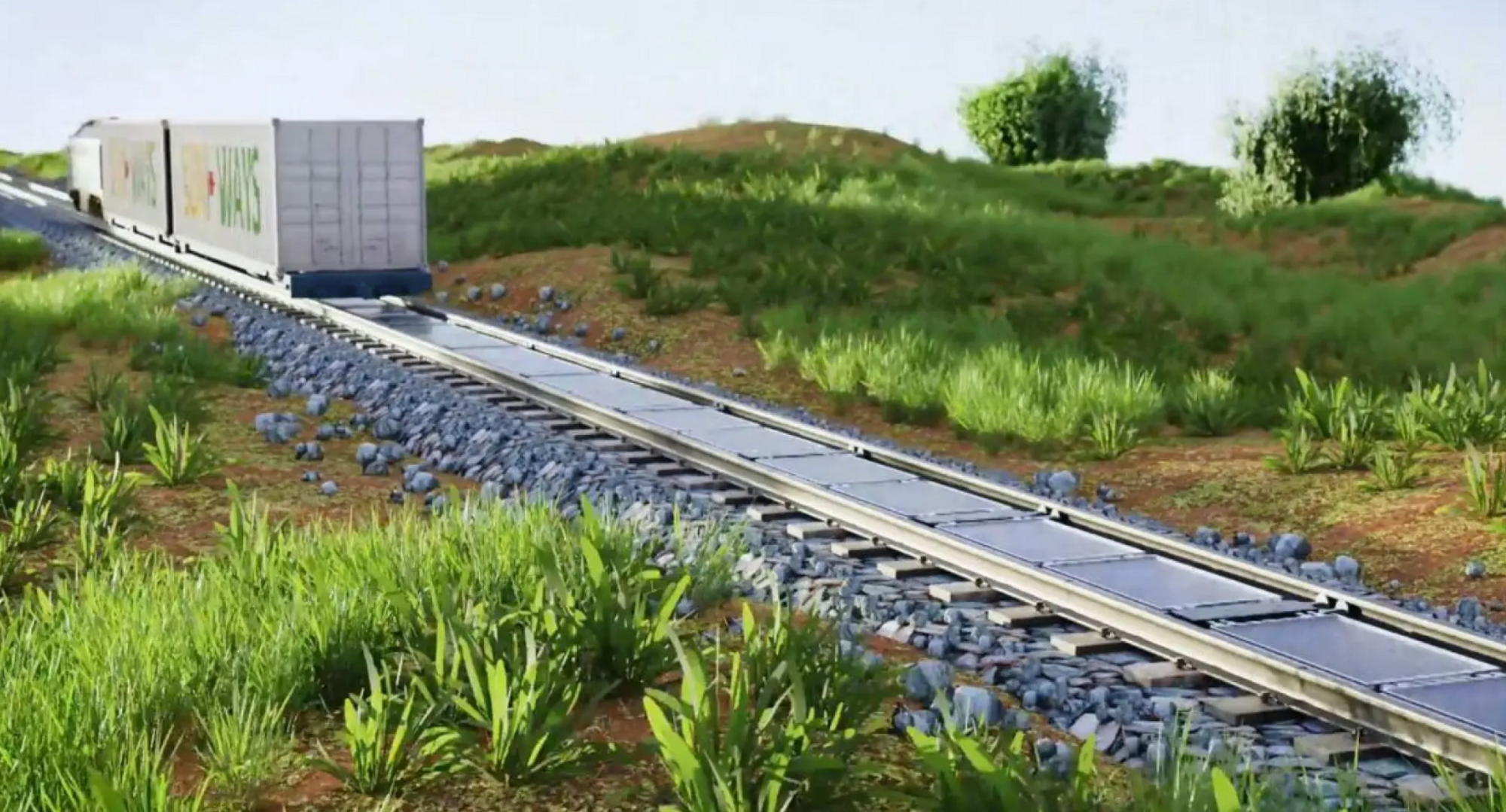 Sun-Ways konsept for solceller på jernbanen.