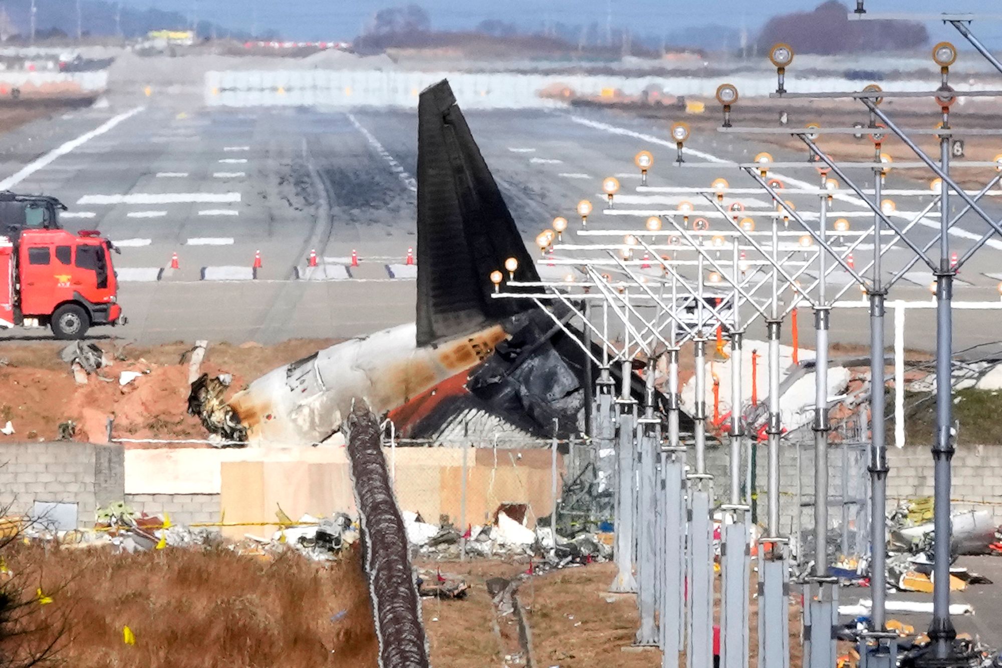 Vraket av Jeju Air-flyet på Muan-flyplassen.