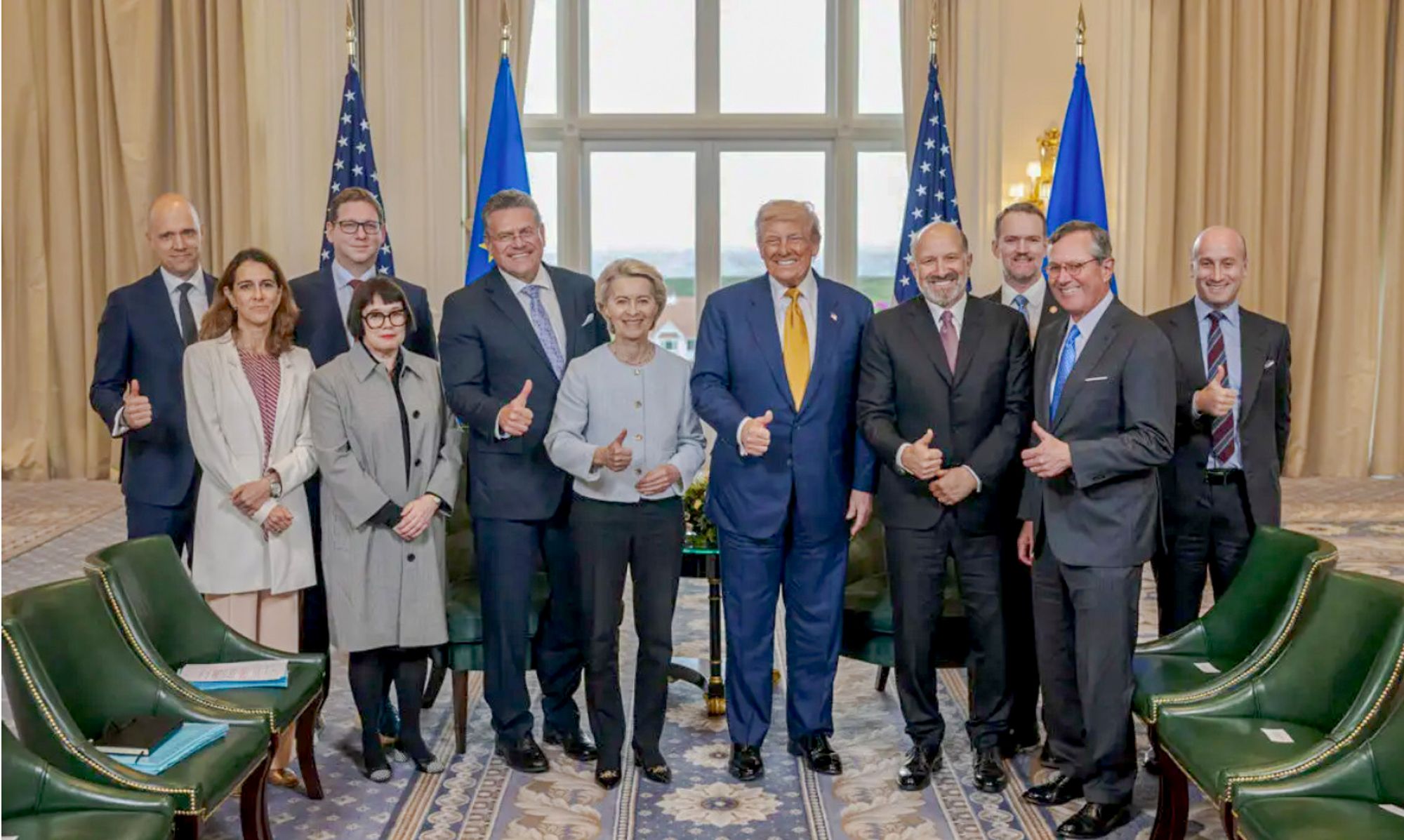 De fleste tomlene pekte oppover under Trump og Von der Leyens møte i Turnberry i sommer. Men for Europa peker pilene nedover etter møtet.