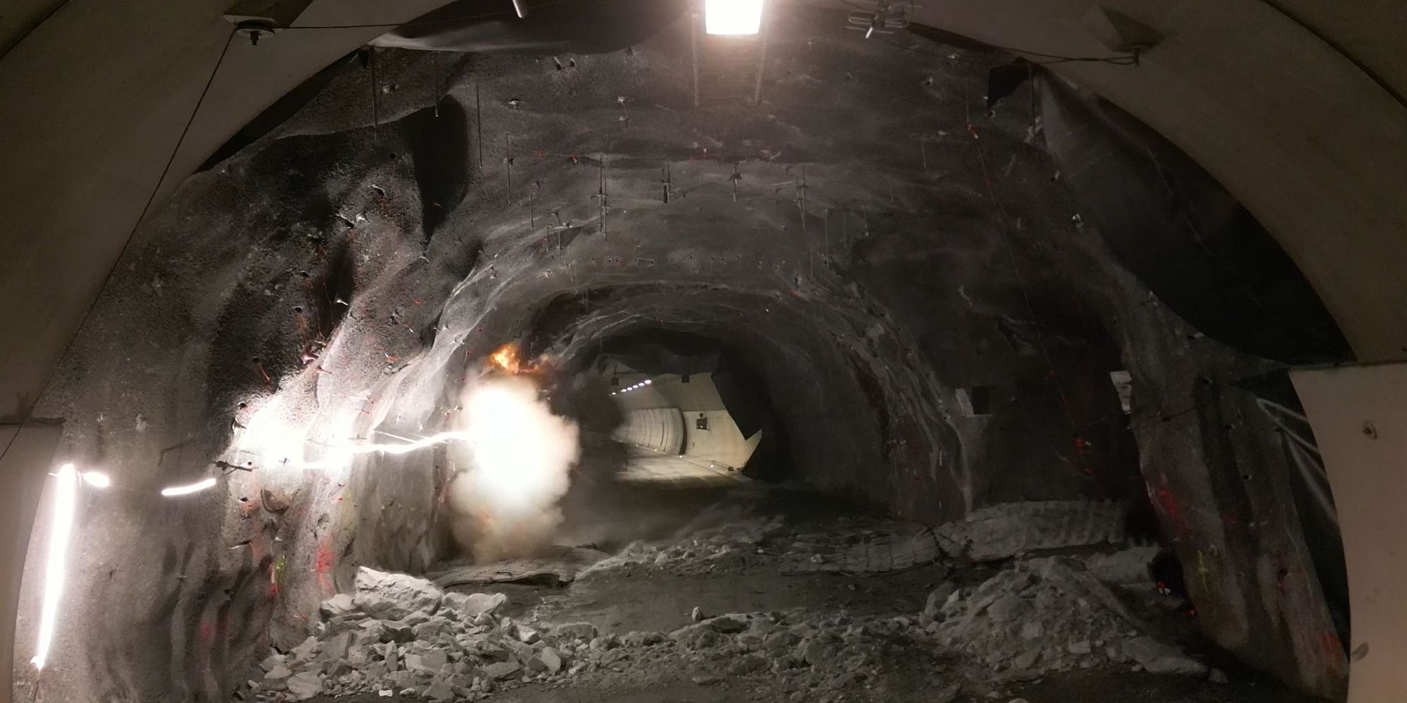 Her sprenges det i Strindheimstunnelen. 