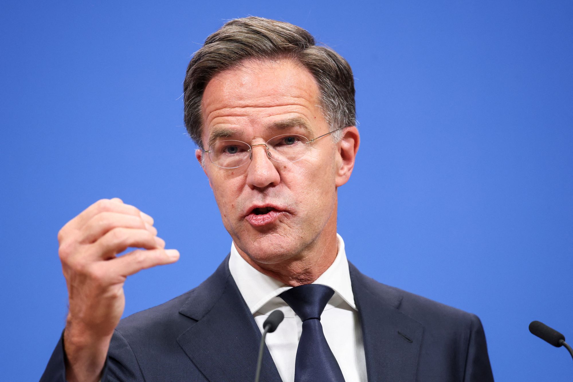 Nato-sjef Mark Rutte under en pressekonferanse tirsdag.
