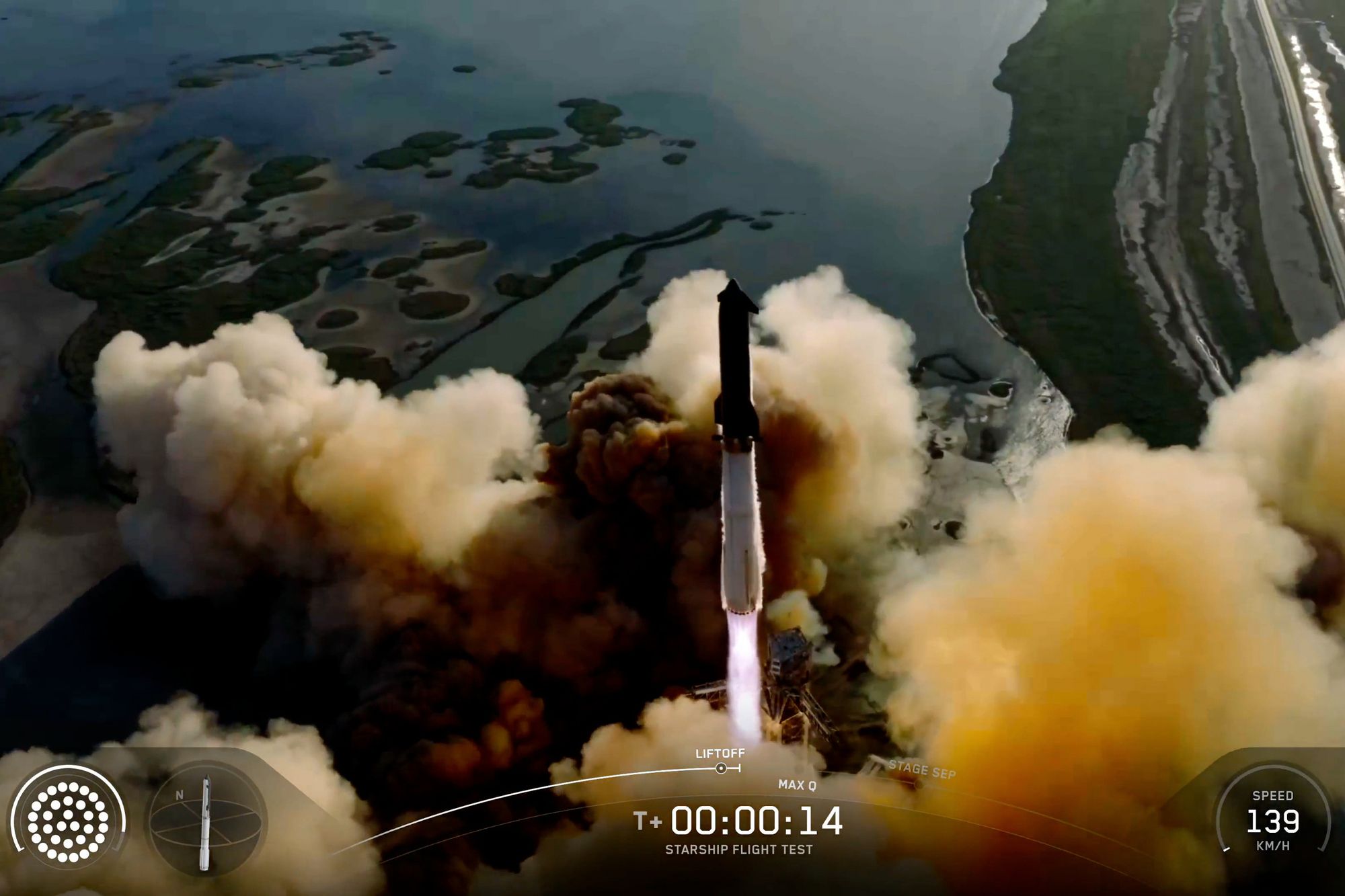 Kjemperaketten Starship ble skutt opp fra Texas natt til tirsdag norsk tid.