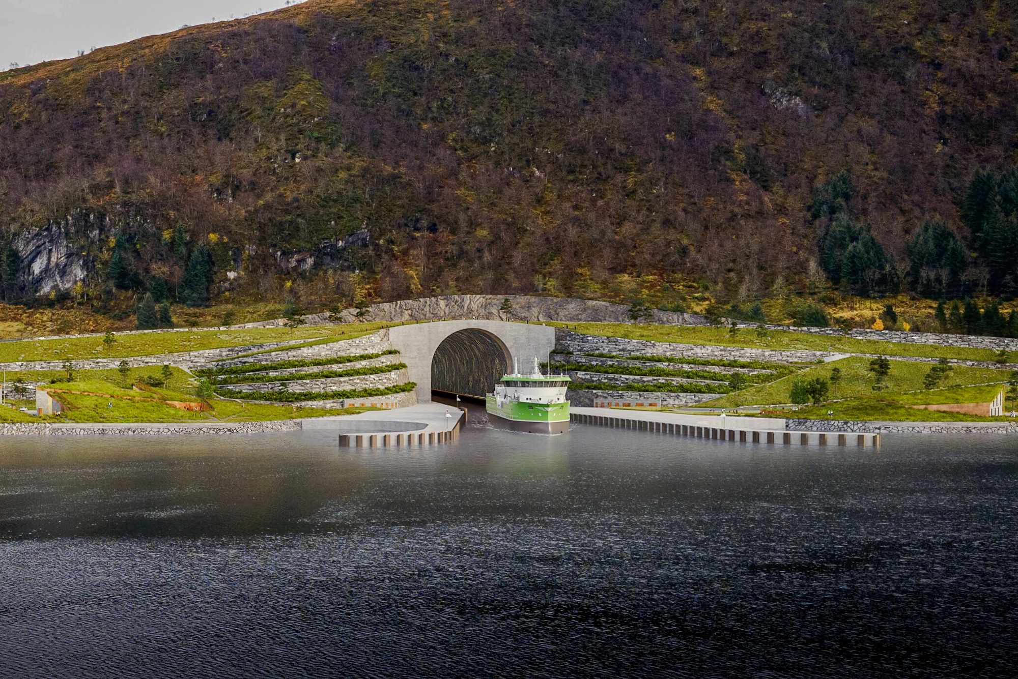 Stad skipstunnel skal etter planen bli 1,7 kilometer lang og ta skip på 10.000–20.000 bruttotonn.